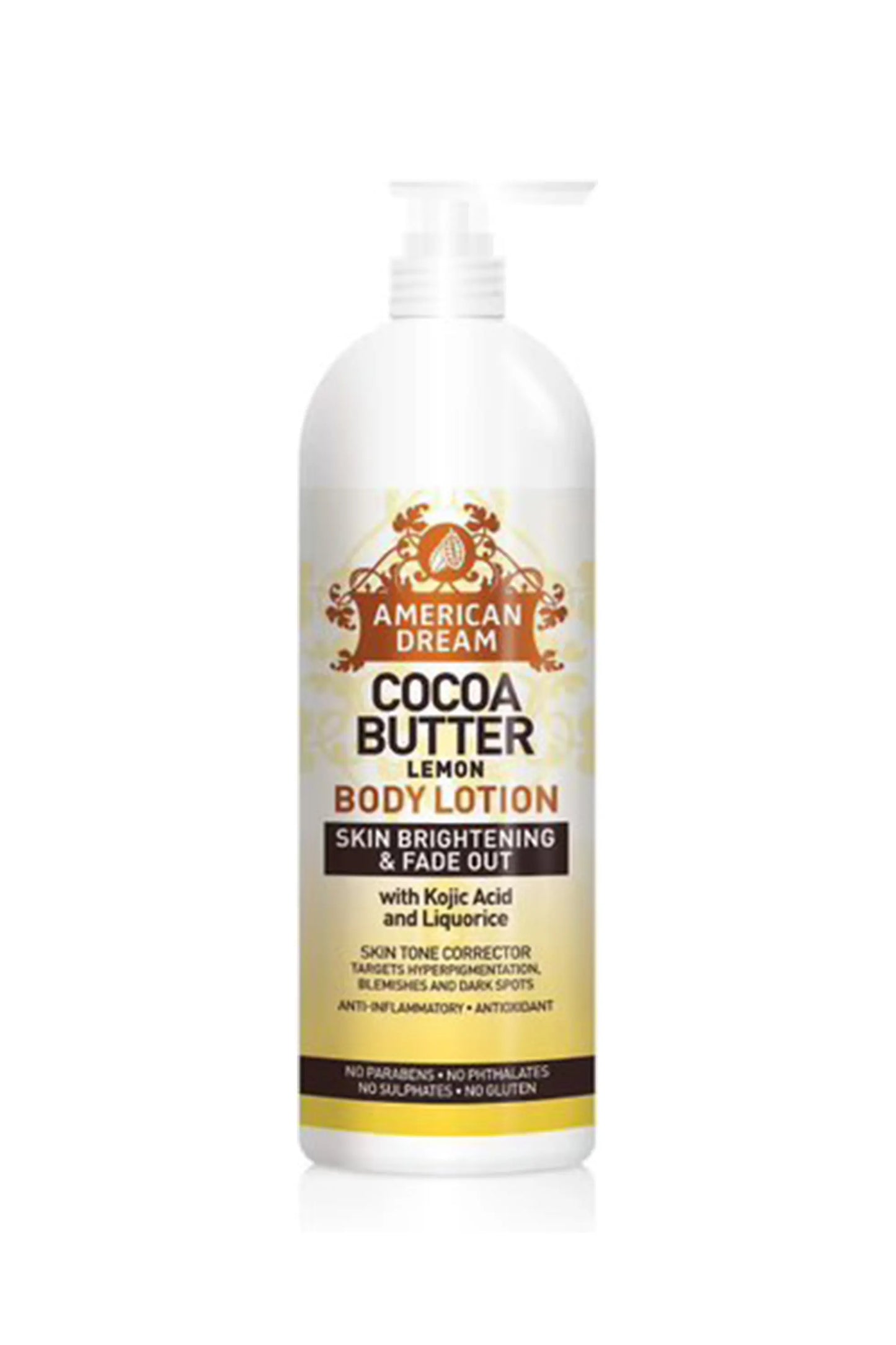 American Dream Cocoa Butter Lemon Body Lotion Kojic Acid & Liquorice - Brightening 500ml