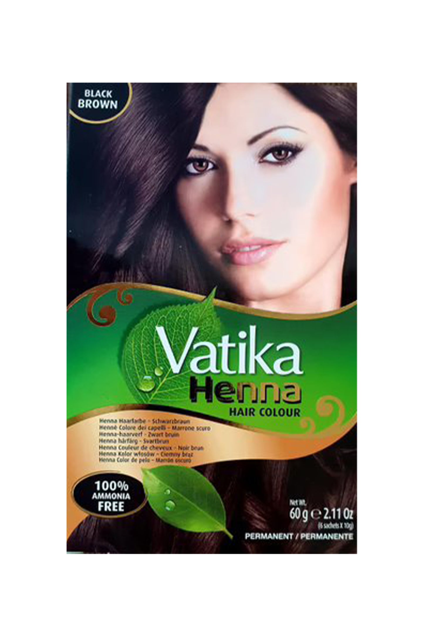 Dabur Vatika Henna Hair Color 6x10 Gr - Black Brown