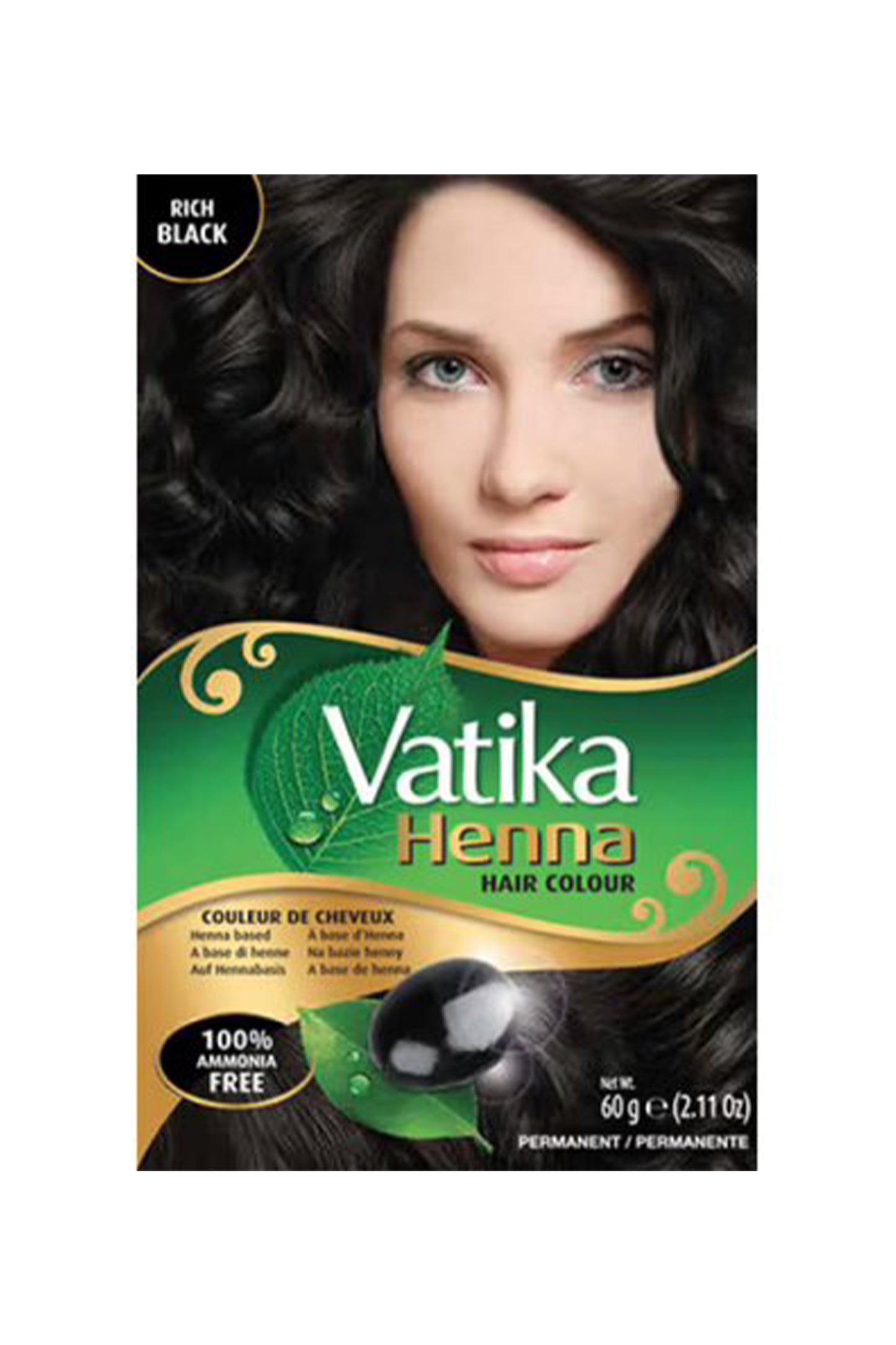 Dabur Vatika Henna Hair Color 6x10 Gr - Rich Black