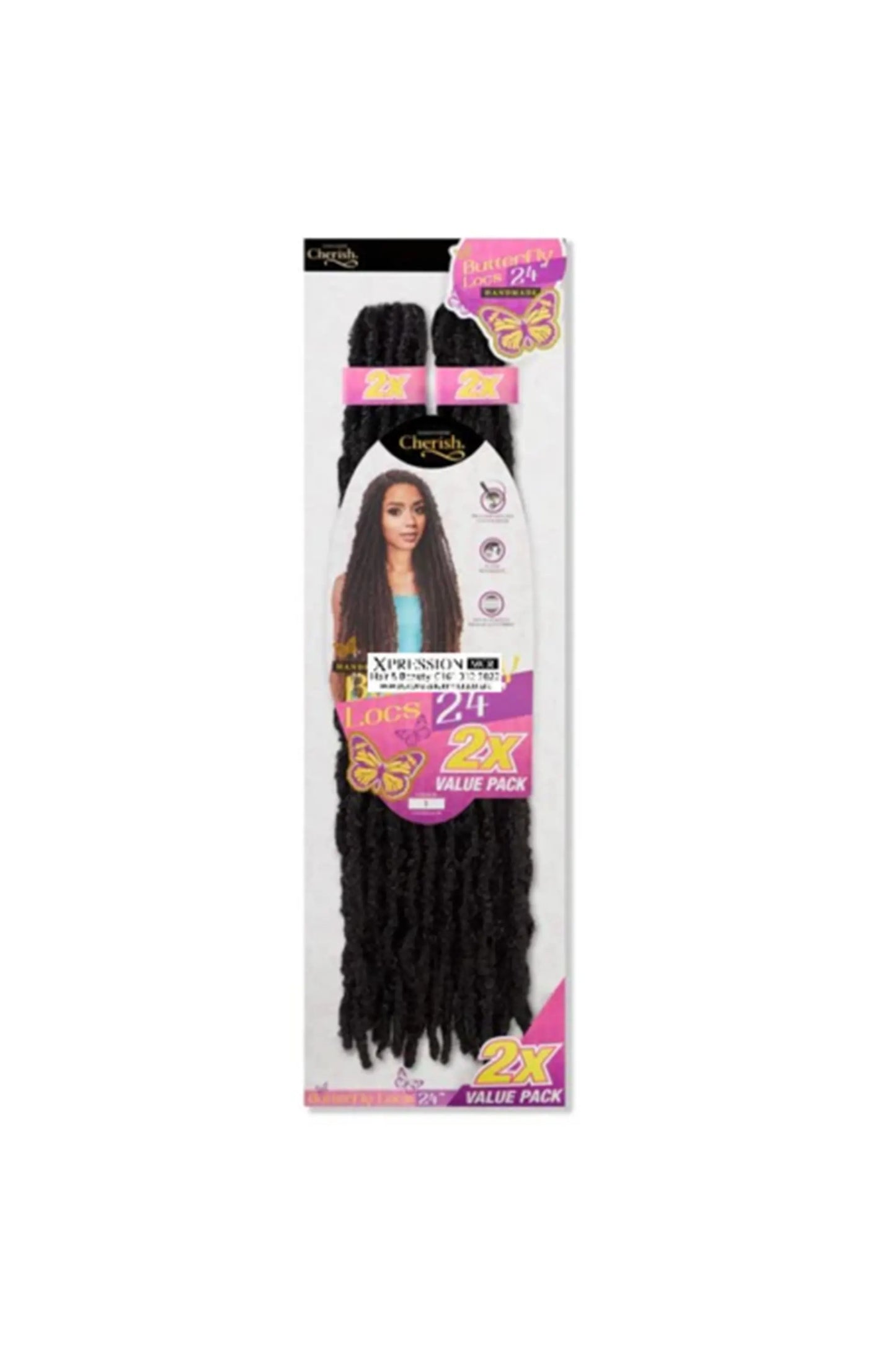 Cherish - Pre-Loop Crochet Braid 2X Value Pack Hair Extensions - Butterfly Locs 24''