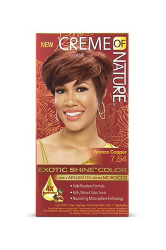 Creme Of Nature Exotic Shine Color Hair Color, 7.64 Bronze Copper