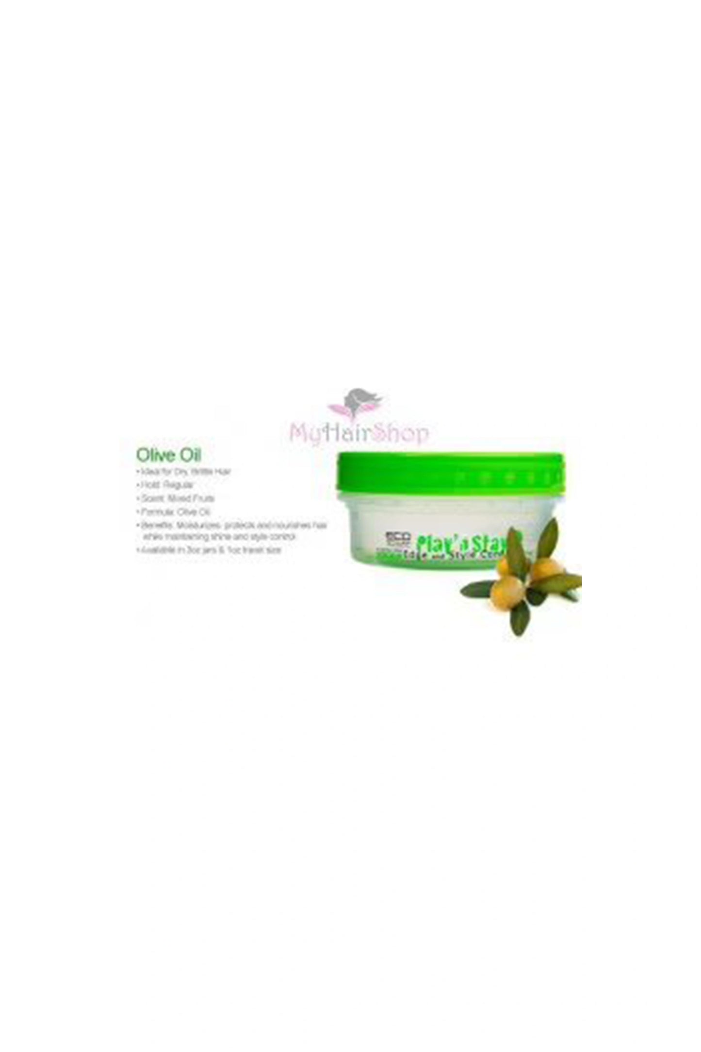 Eco Play’ N Stay Edge And Style Control Gel Olive Oil 3 Oz