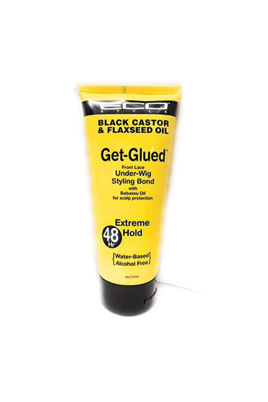 Eco Styler Black Castor & Flaxseed Oil Get Glued Front Lace Under- Wig Styling Bond 48 Hour Extreme Hold 177 Ml