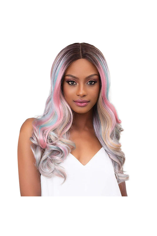 Janet Collection Human Hair Blend Color Me 6 inch Deep Center Part Lace Front Wig - LOVELY