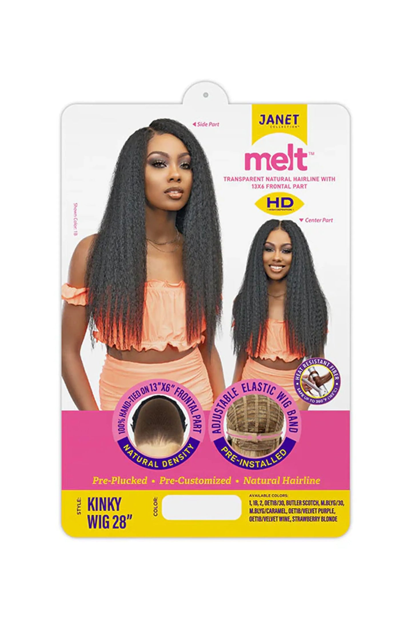 Janet Collection Melt Hd 13x6 Lace Premium Synthetic Hair Wig - Kinky 28"