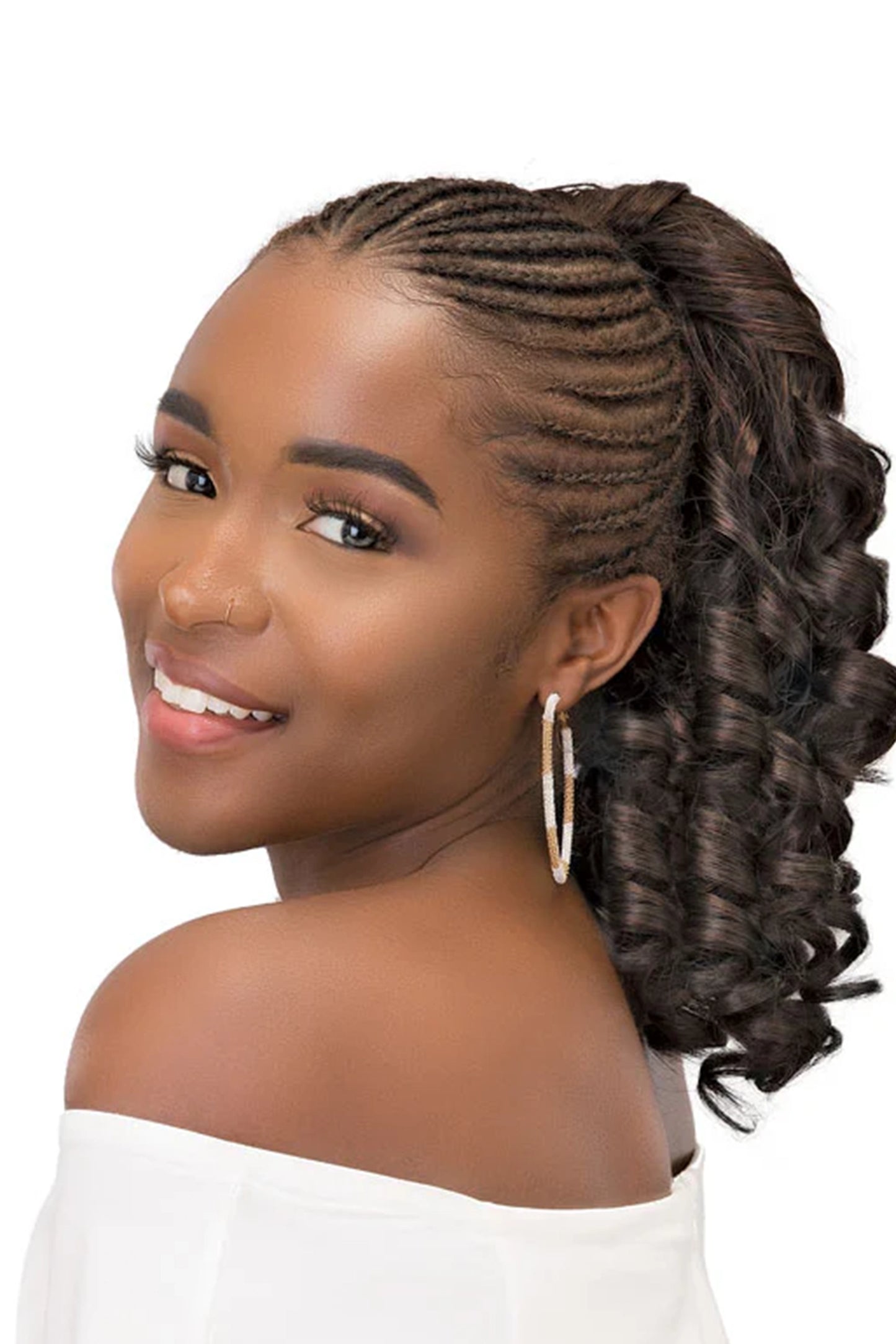 Janet Collection Premium Synthetic Drawstring Ponytail - Orange