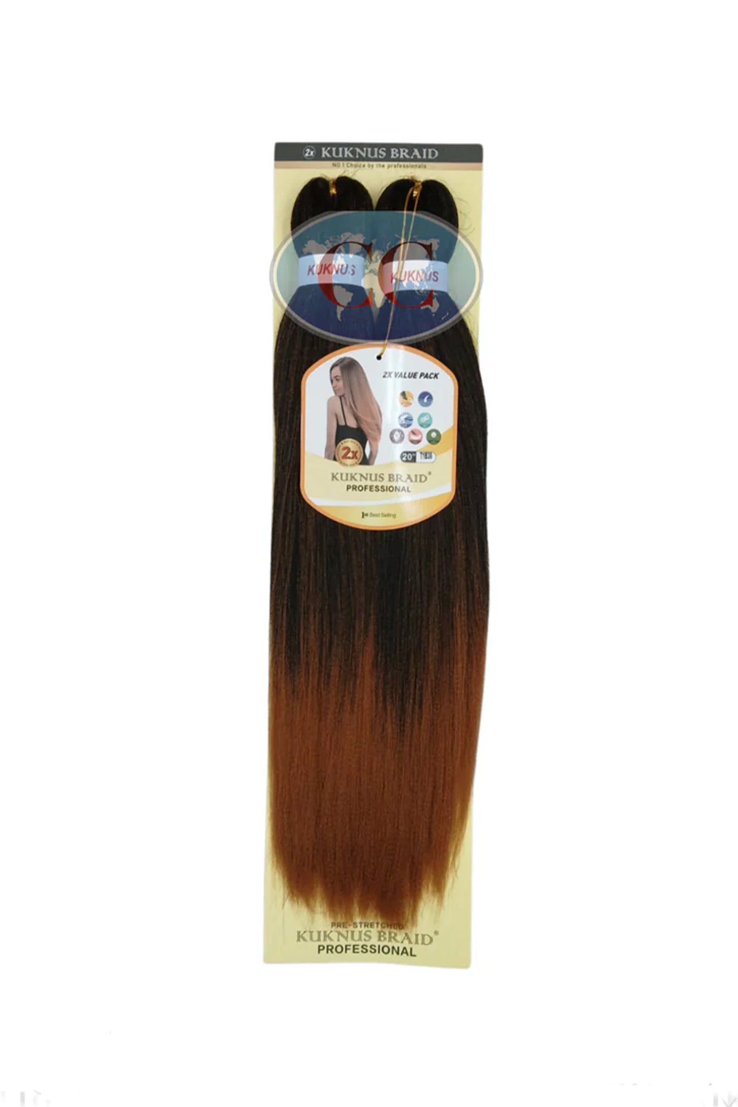 Kuknus Collection 20" X 2pcs Pack Pre Stretch Braids