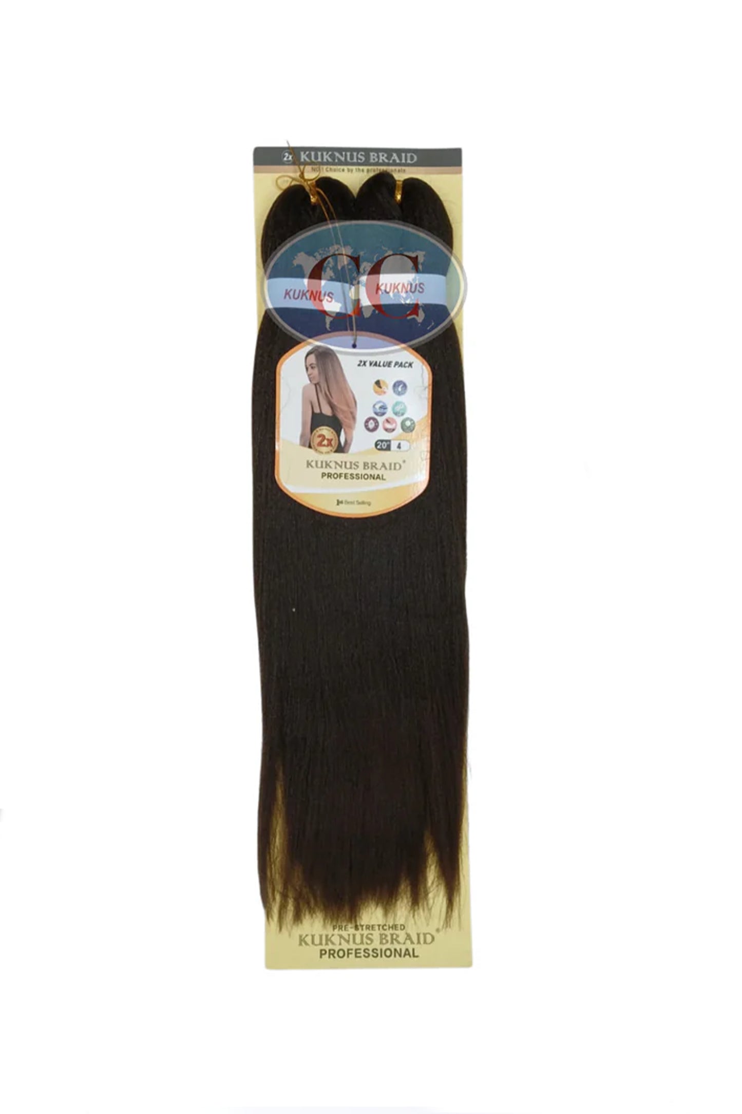 Kuknus Collection 20" X 2pcs Pack Pre Stretch Braids