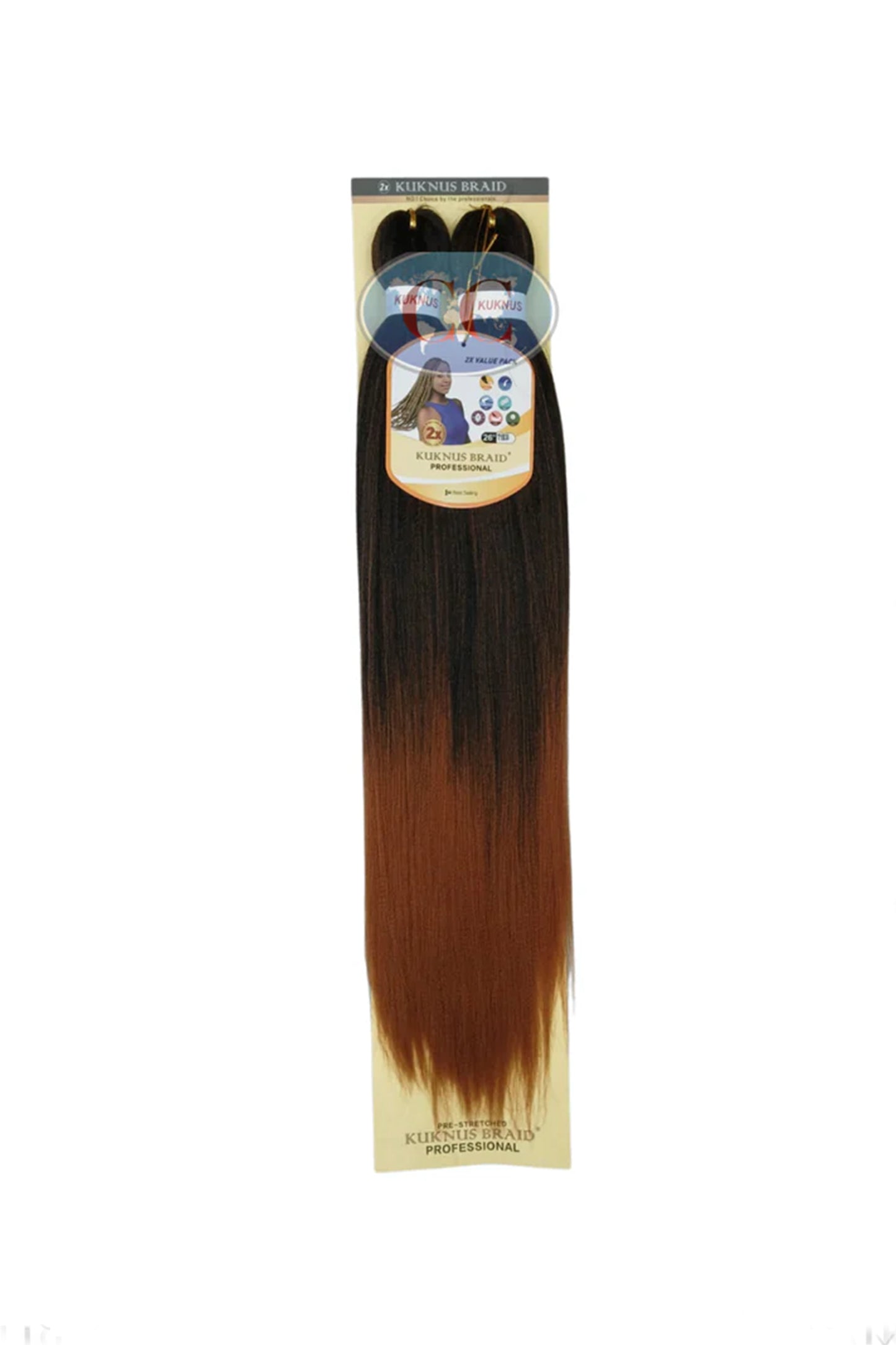 Kuknus Collection 26" X 2pcs Pack Pre Stretch Braids