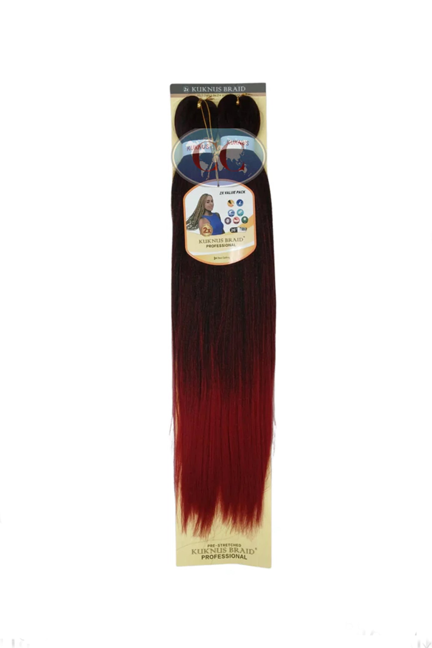 Kuknus Collection 26" X 2pcs Pack Pre Stretch Braids