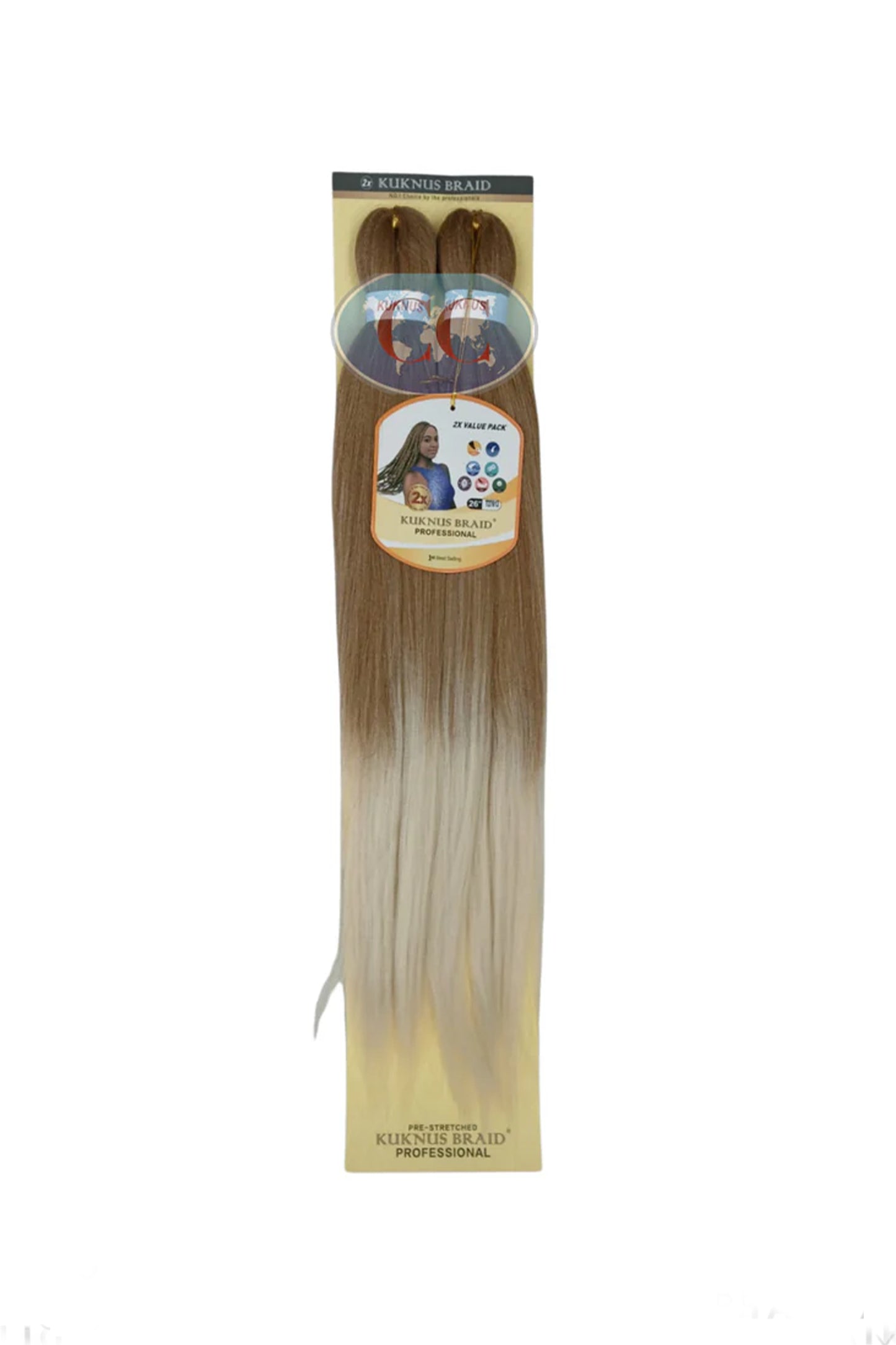 Kuknus Collection 26" X 2pcs Pack Pre Stretch Braids
