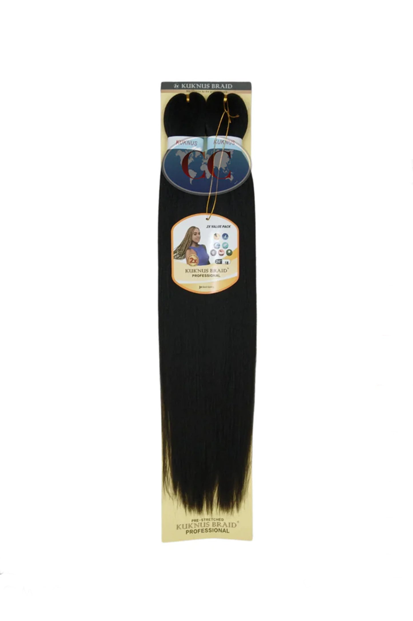 Kuknus Collection 26" X 2pcs Pack Pre Stretch Braids