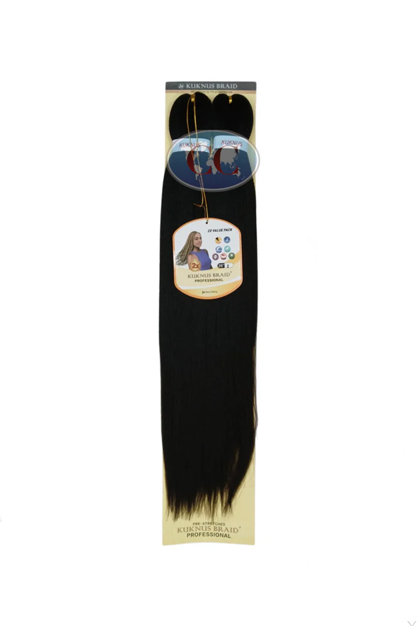 Kuknus Collection 26" X 2pcs Pack Pre Stretch Braids