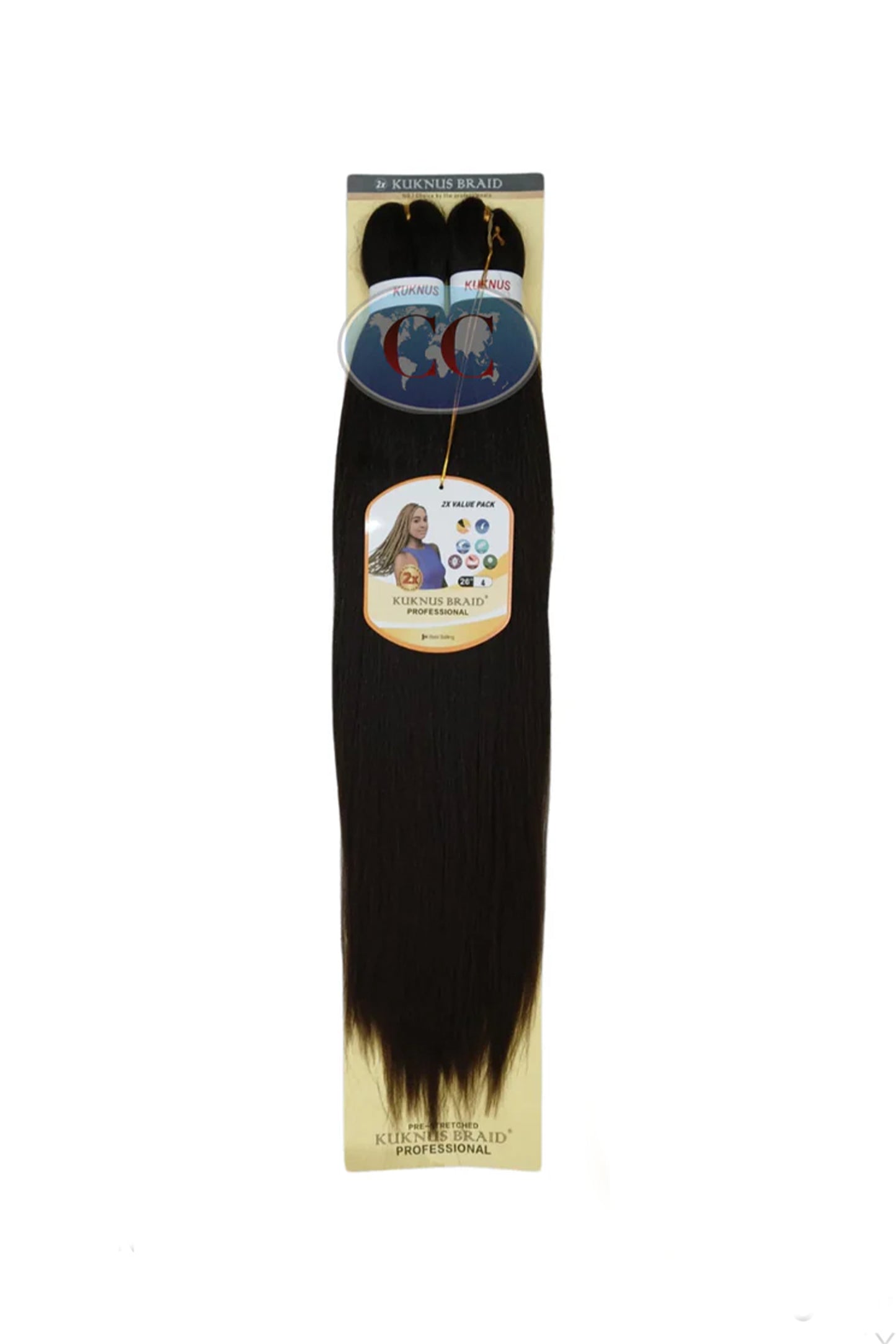 Kuknus Collection 26" X 2pcs Pack Pre Stretch Braids