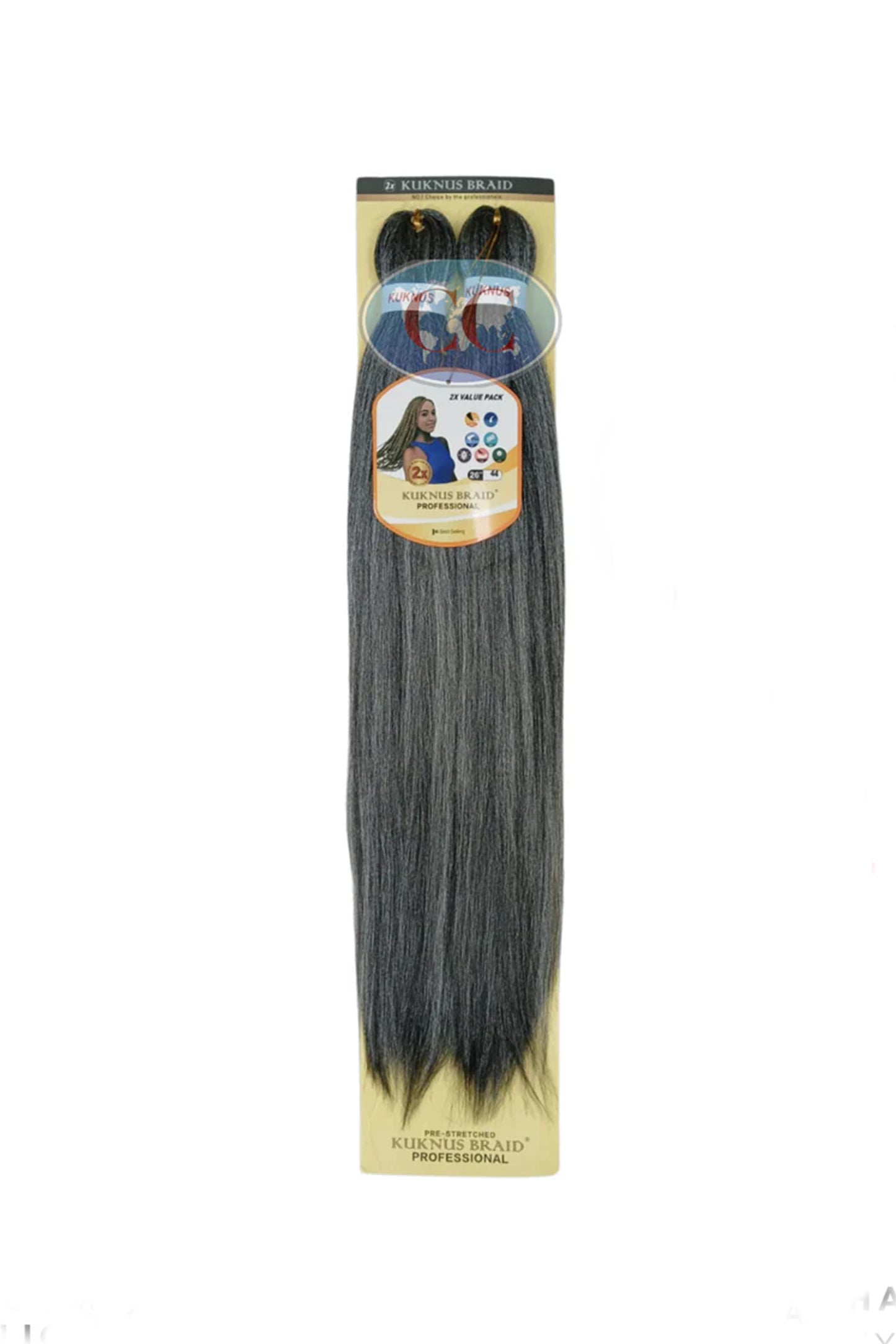 Kuknus Collection 26" X 2pcs Pack Pre Stretch Braids