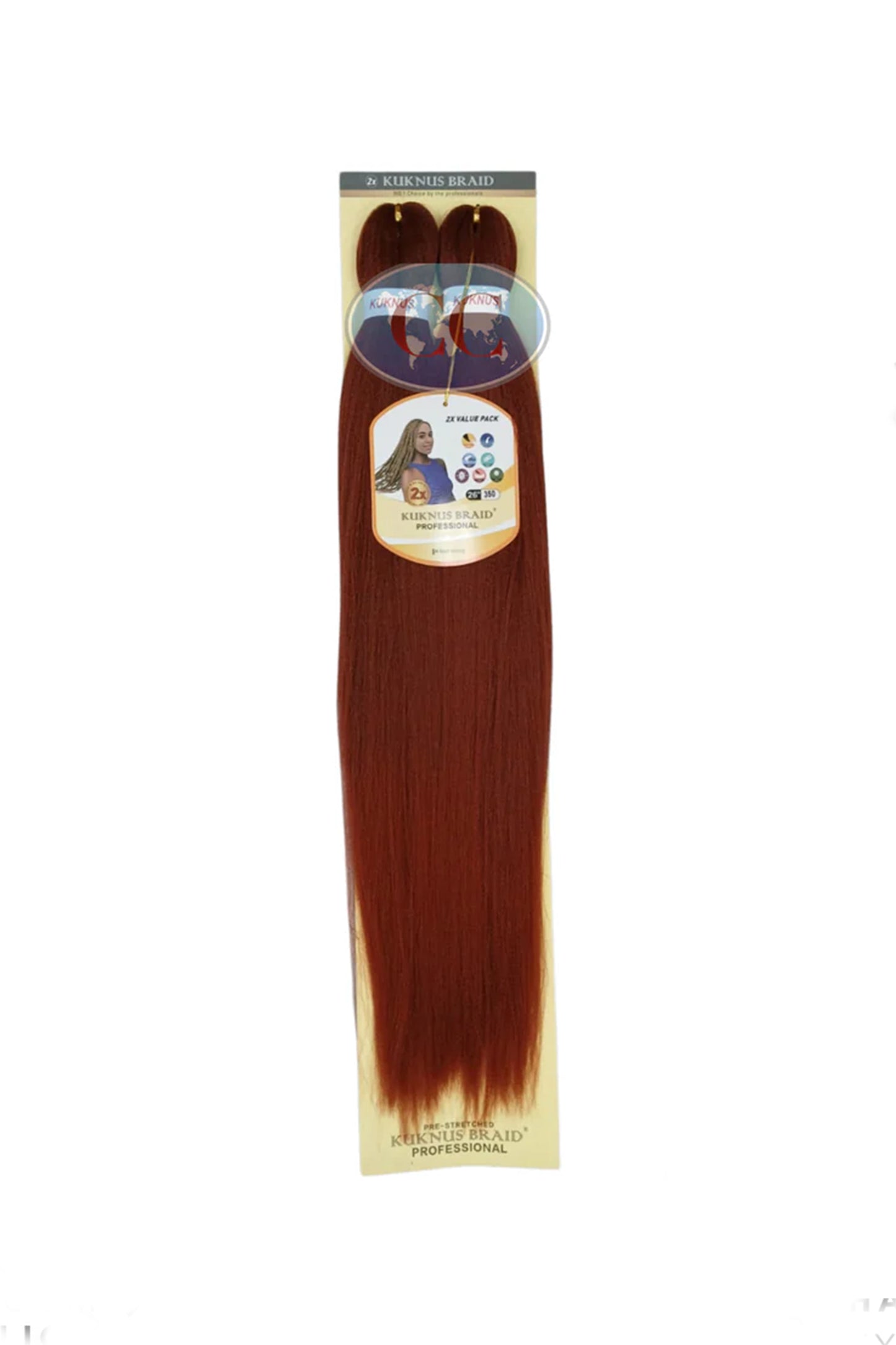 Kuknus Collection 26" X 2pcs Pack Pre Stretch Braids