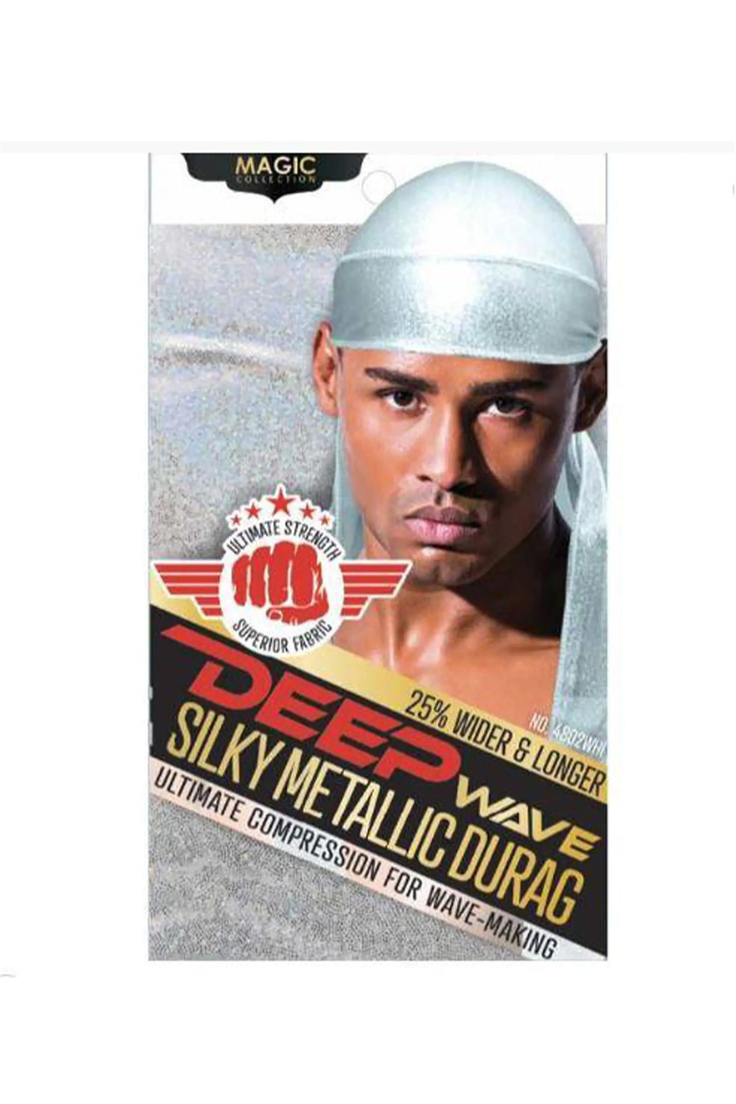 Magic Collection Deep Wave Silky Metallic Durag Black - No.4802Bla