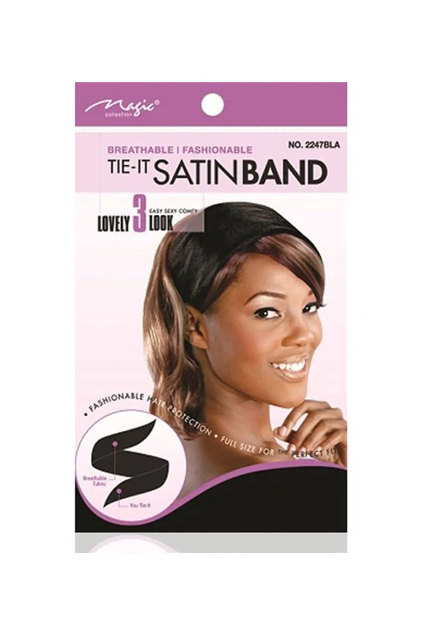 Magic Collection Tie-It Satin Band #2247Blk