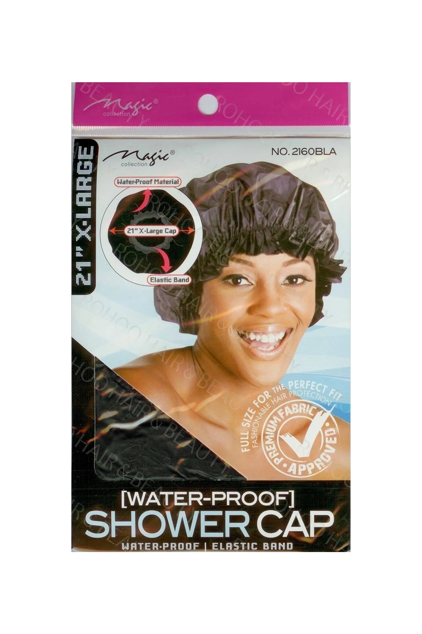 Magic Collection Waterproof Shower Cap 21" X Large 2160BLA