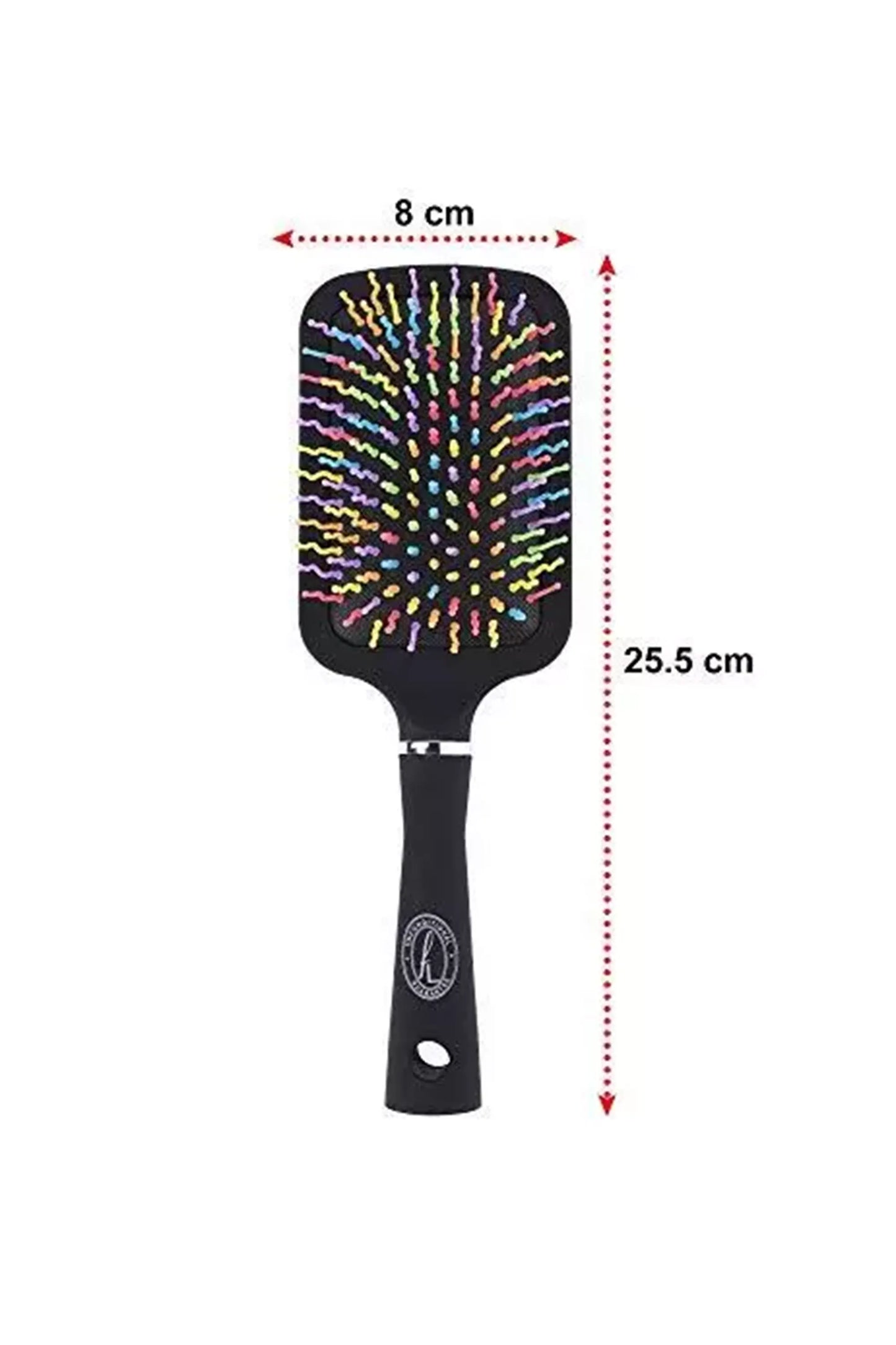 Multi-Coloured Paddle Brush - 11 Row with Wavy Bristles