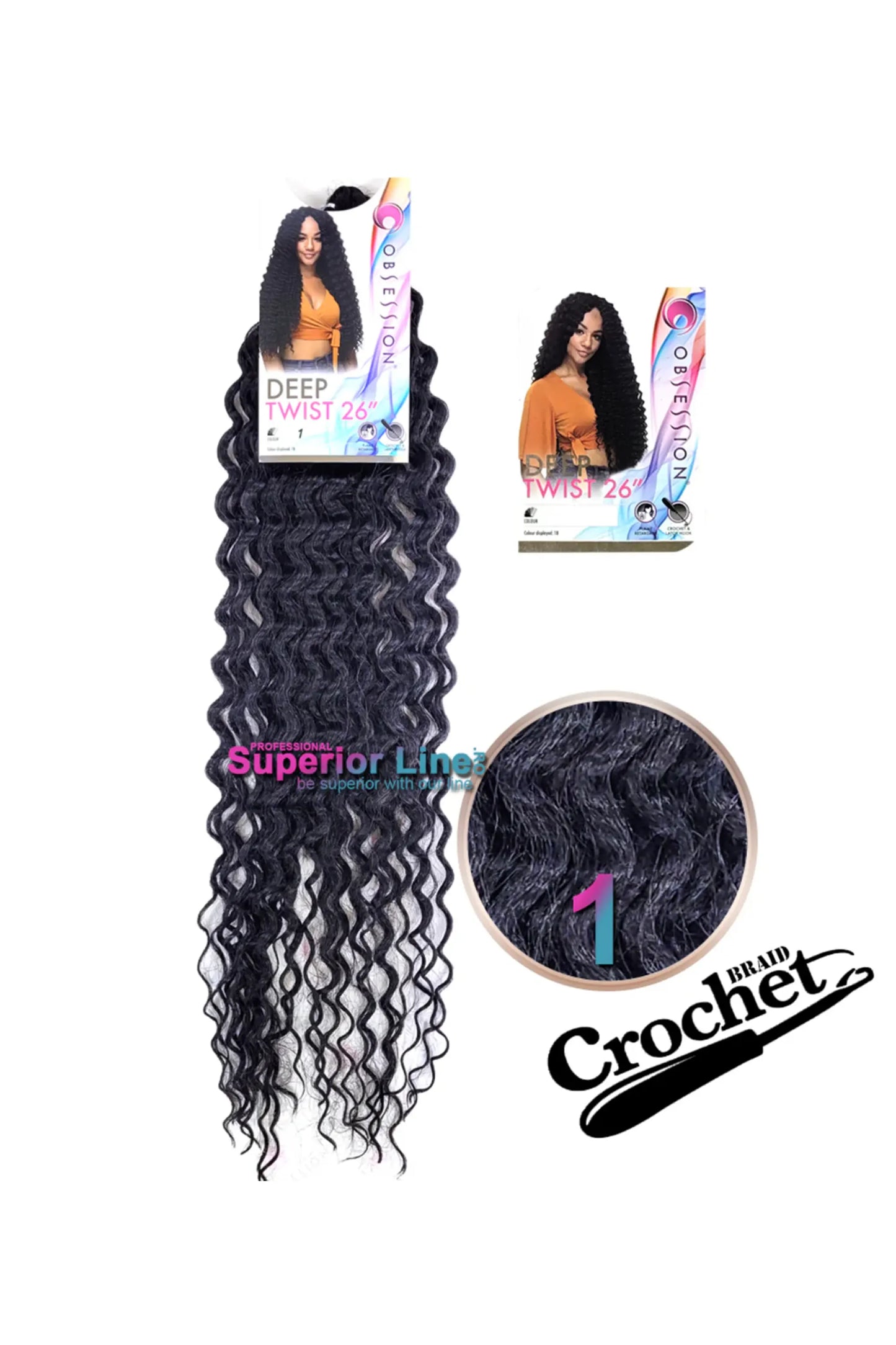 Obsession Deep Twist Crochet Braid Hair 26"