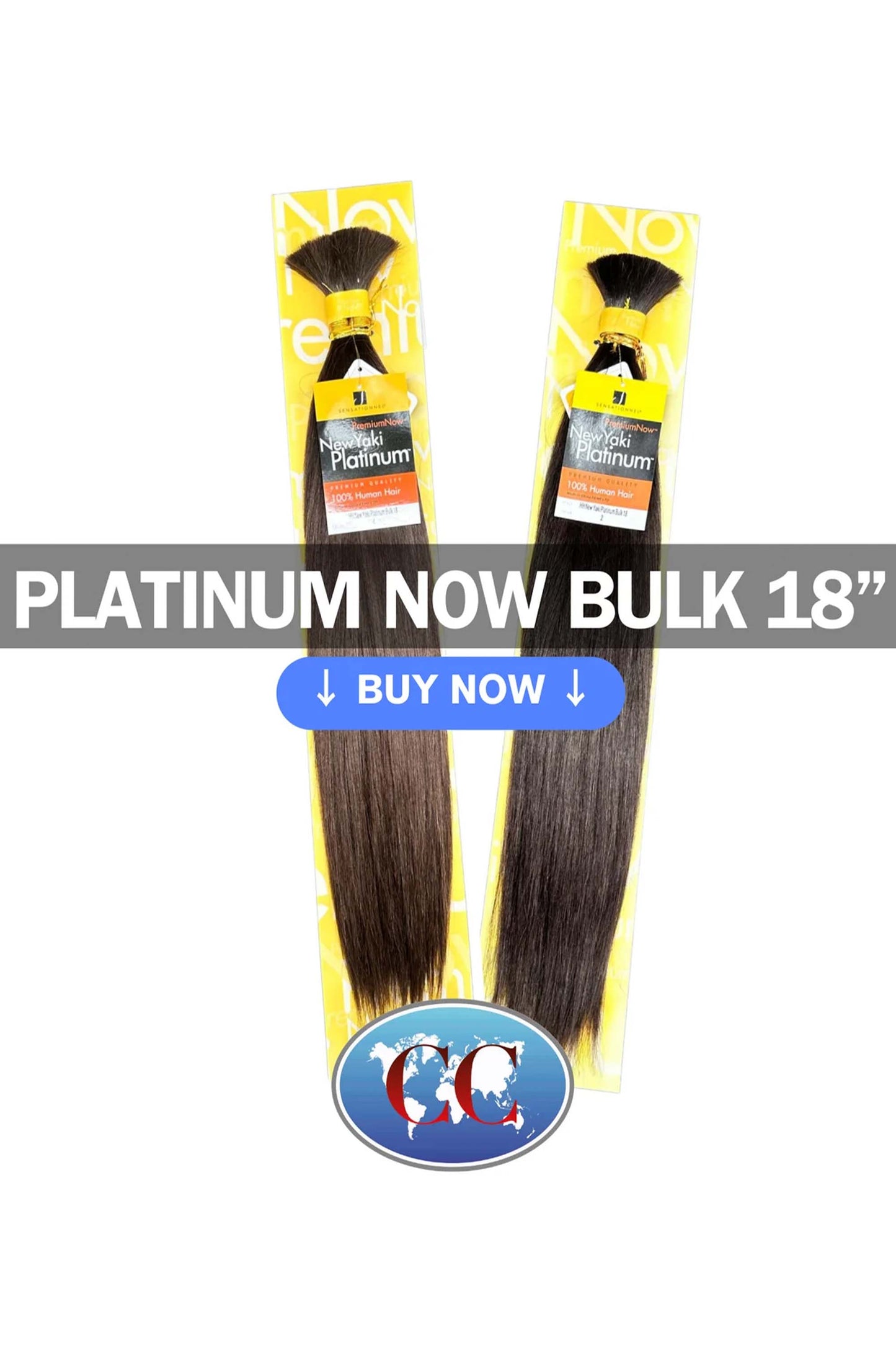 Sensationnel Premium Now 100% Human Hair New Yaki Platinum Yaki Natural Bulk