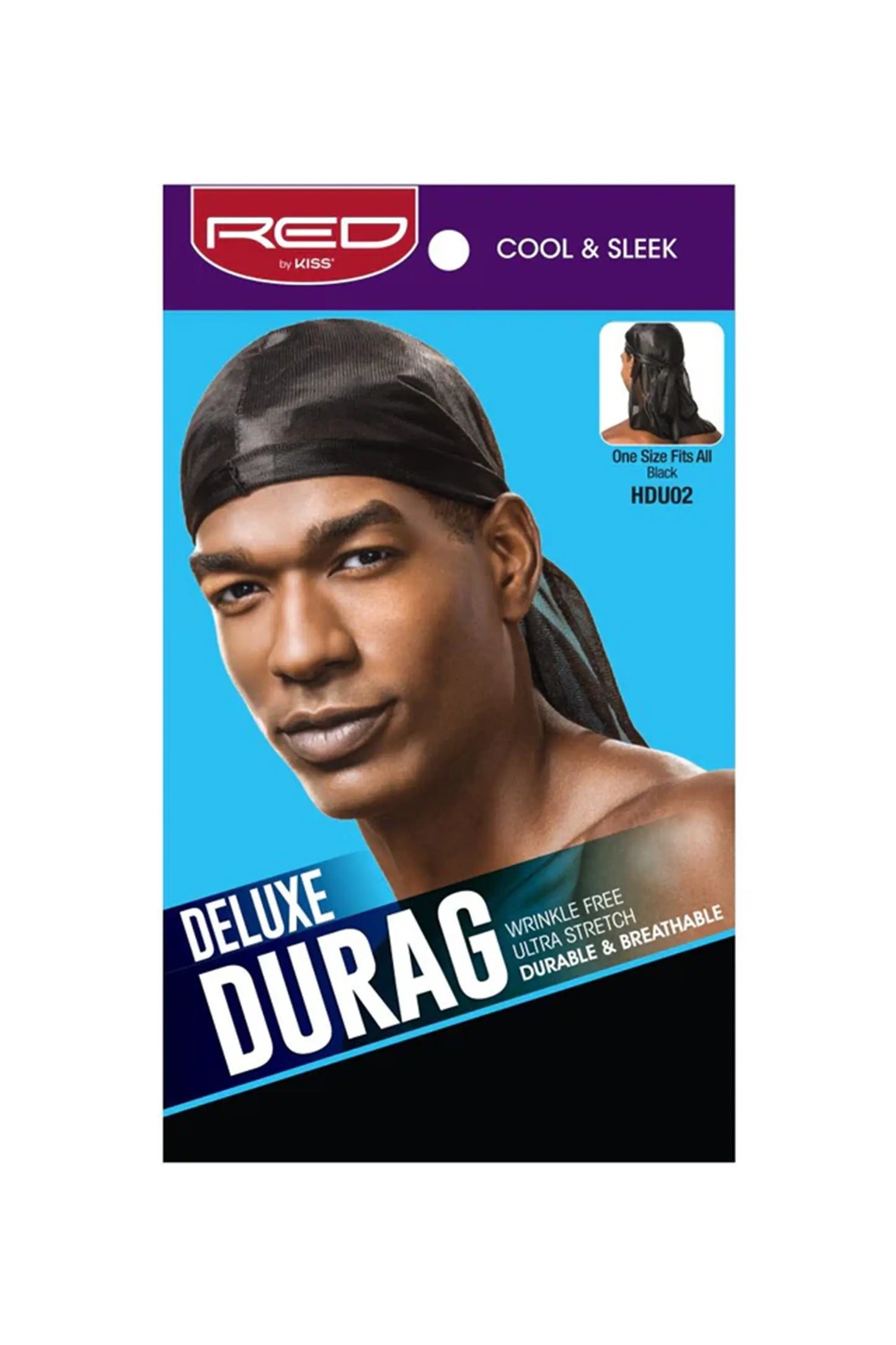 Red By Kiss Deluxe Durag Black - Hdu02