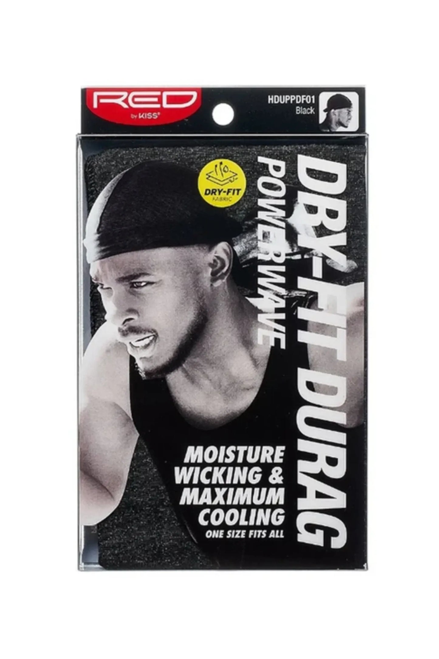 Red By Kiss Dry-Fit Durag Powerwave HDUPPDF01 (BLACK)