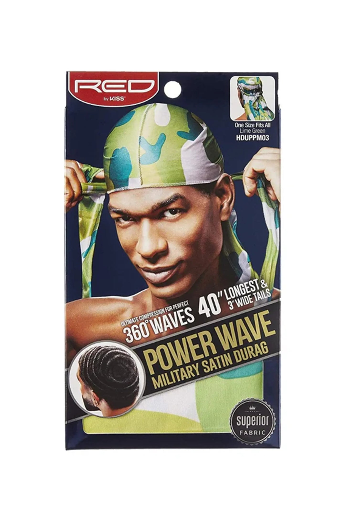 Red By Kiss Power Wave Military Satin Durag #Hduppm03 (Lime Green)