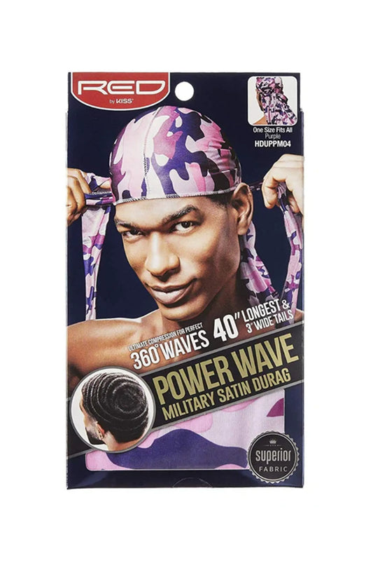 Red By Kiss Power Wave Military Satin Durag (Purple) - Hduppmo4