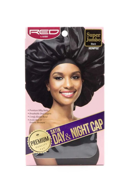Red By Kiss Premium Super Jumbo Satin Day & Night Cap #HDNP02 [Black]