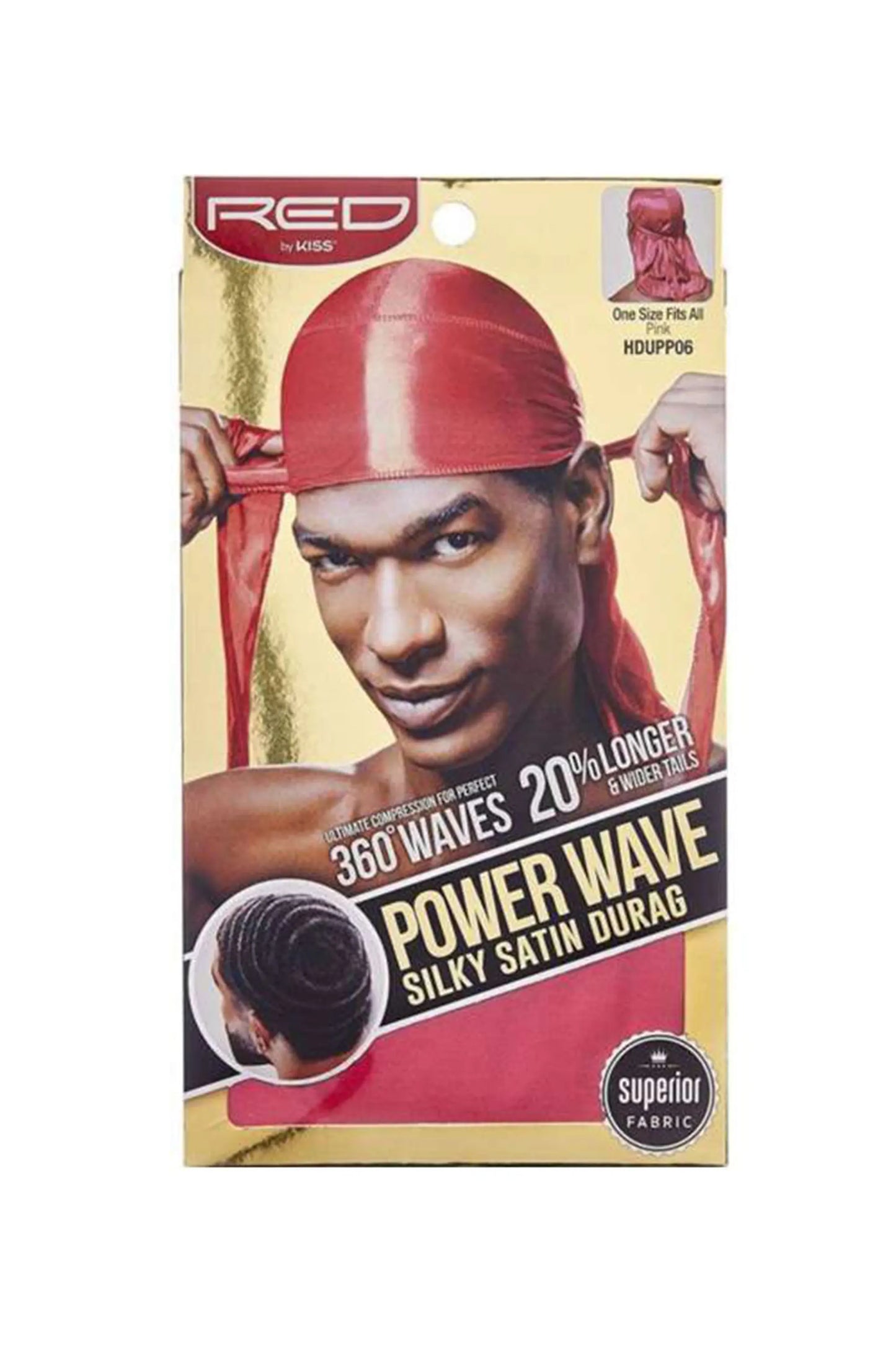 Red By Kiss Wave Cap Power Wave Silky Satin Durag - Pink Hdupp06