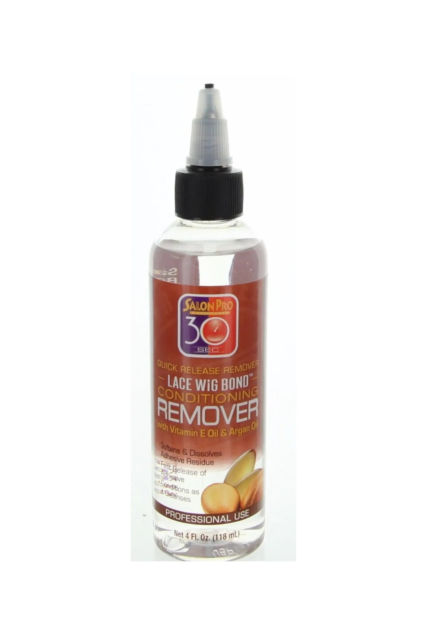 Salon Pro 30 Sec Lace Wig Bond Conditioning Remover With Vitamin E Argan Oil - 4 Oz