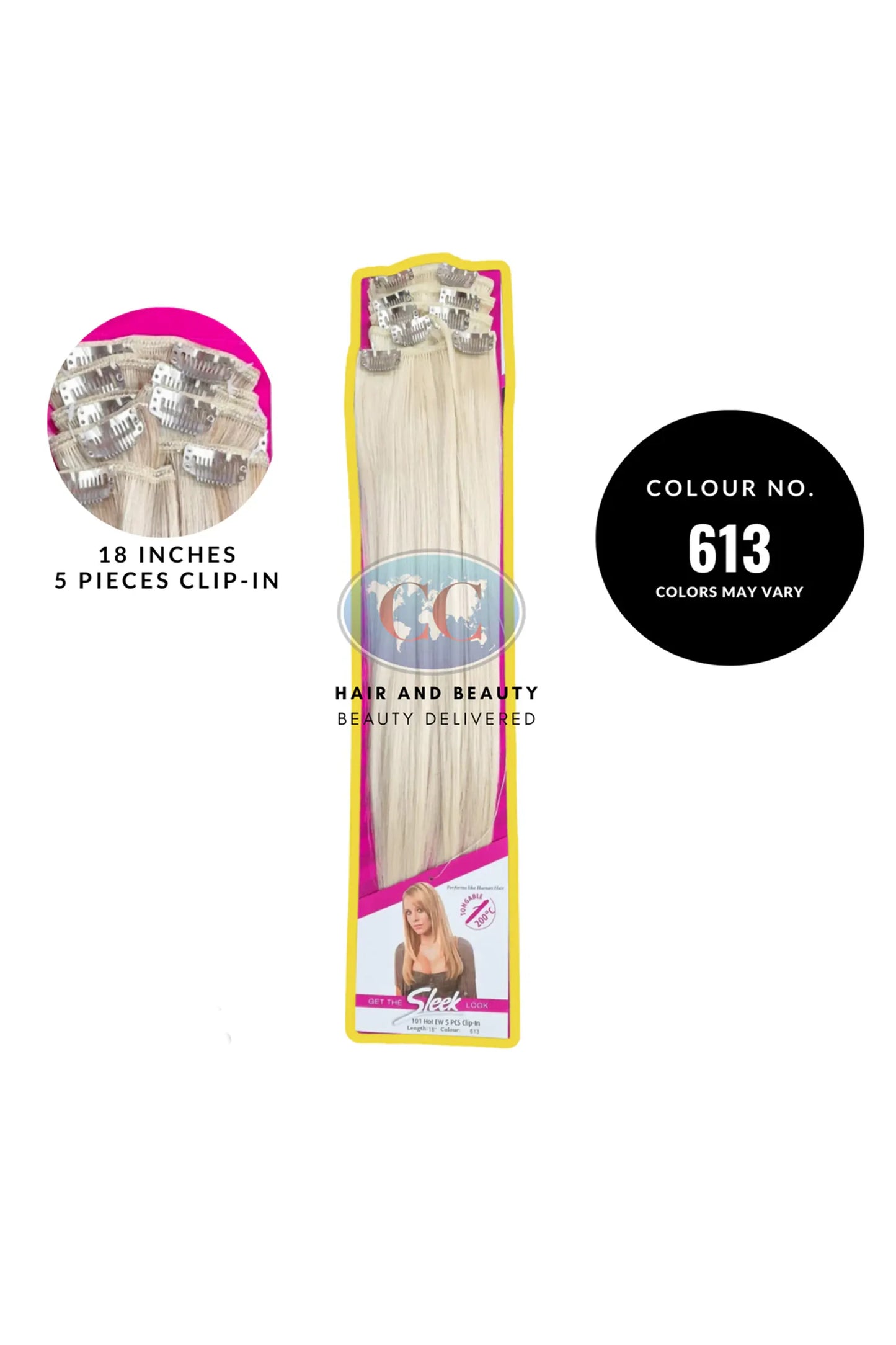 Sleek Fashion Idol 101 Hot EW 5 PCS Clip In Hair Extensions 18"