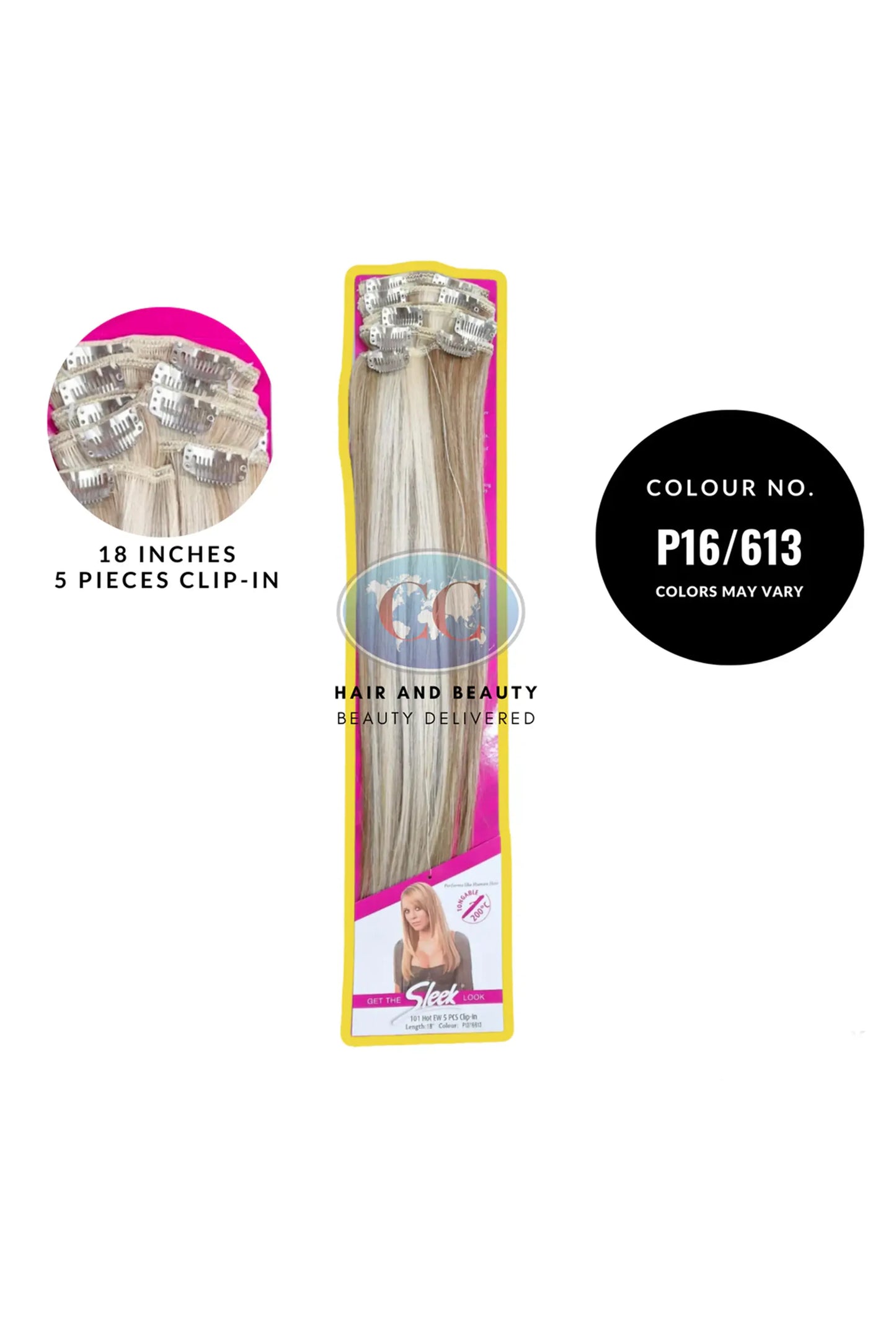 Sleek Fashion Idol 101 Hot EW 5 PCS Clip In Hair Extensions 18"