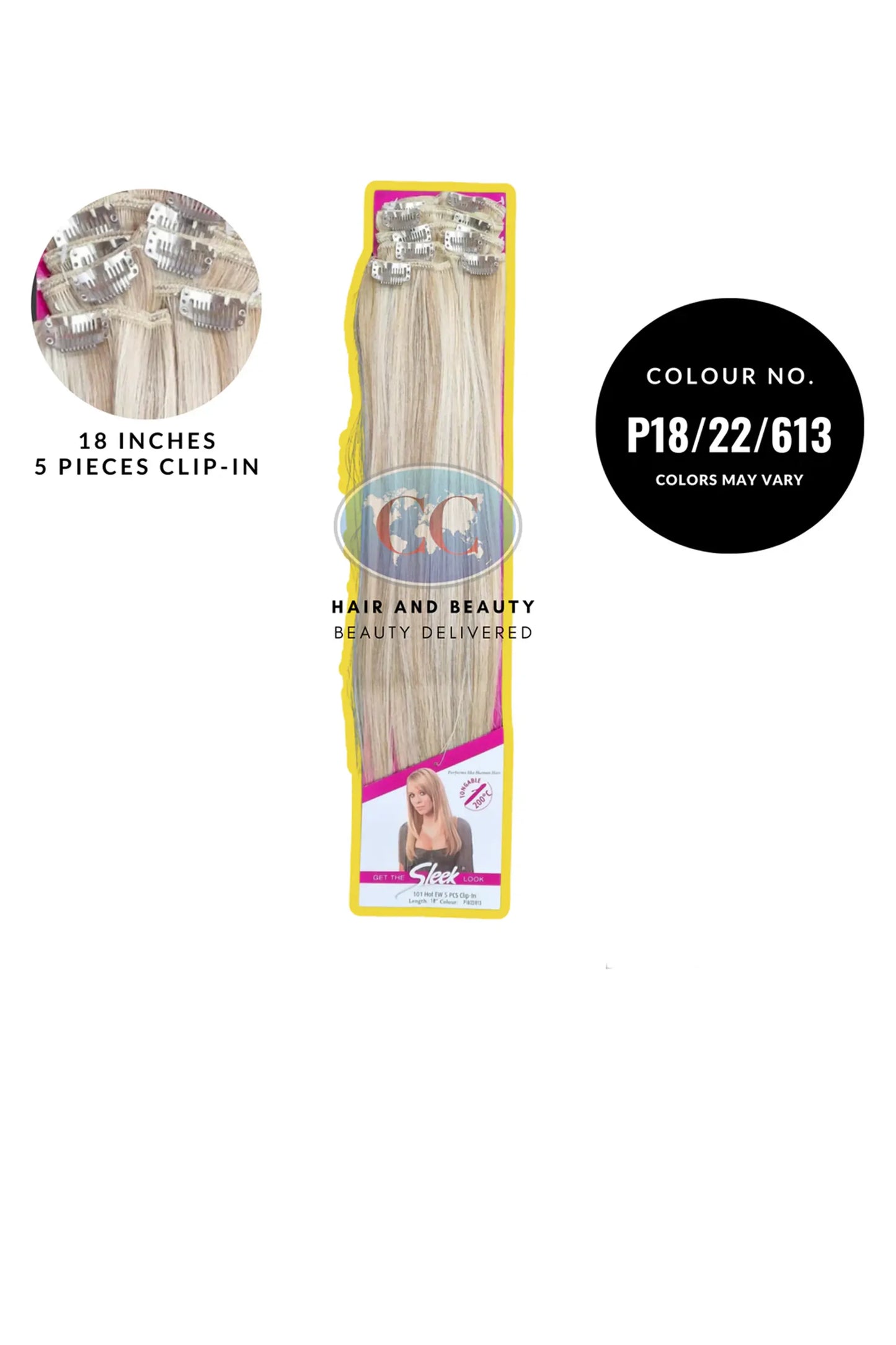 Sleek Fashion Idol 101 Hot EW 5 PCS Clip In Hair Extensions 18"