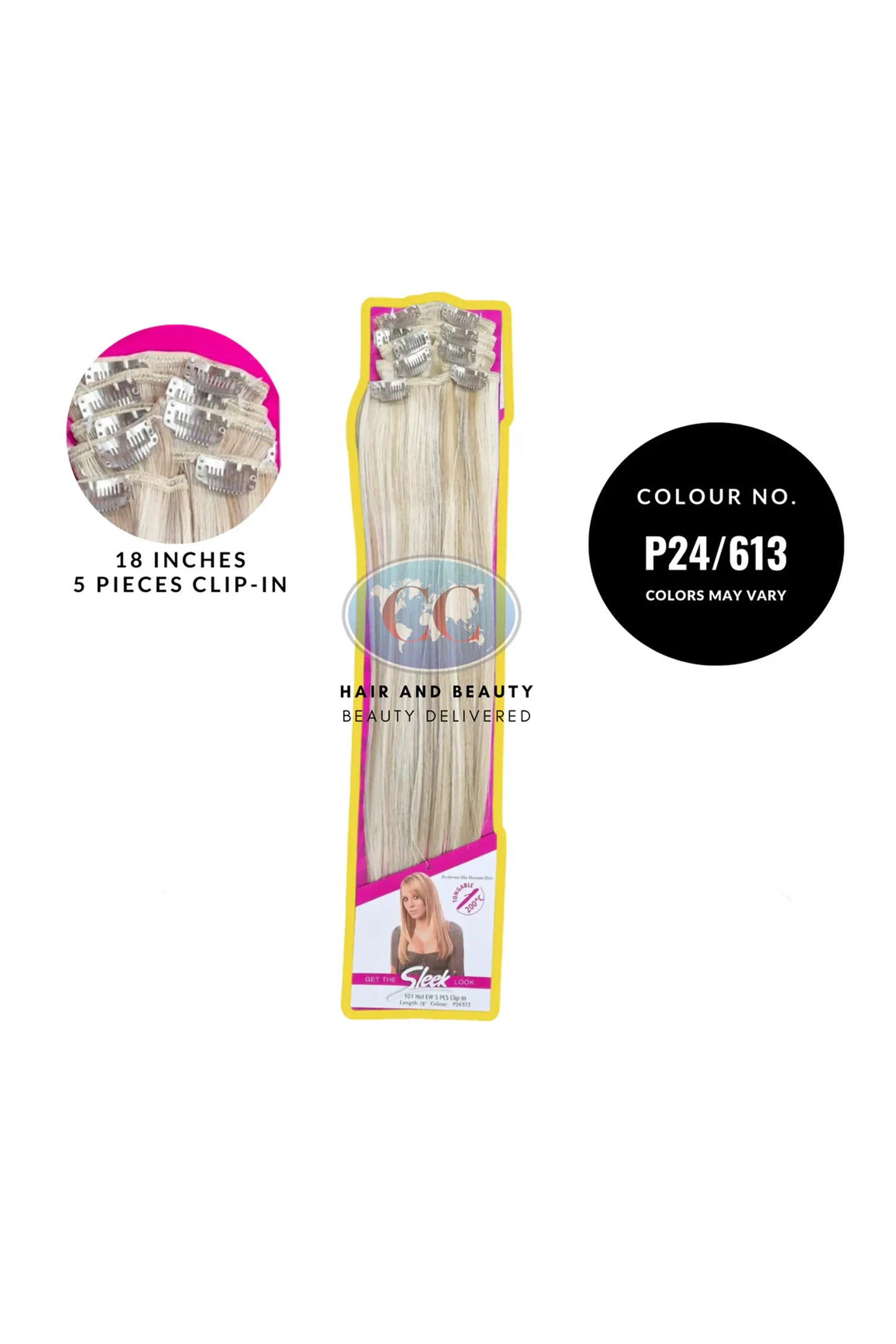Sleek Fashion Idol 101 Hot EW 5 PCS Clip In Hair Extensions 18"