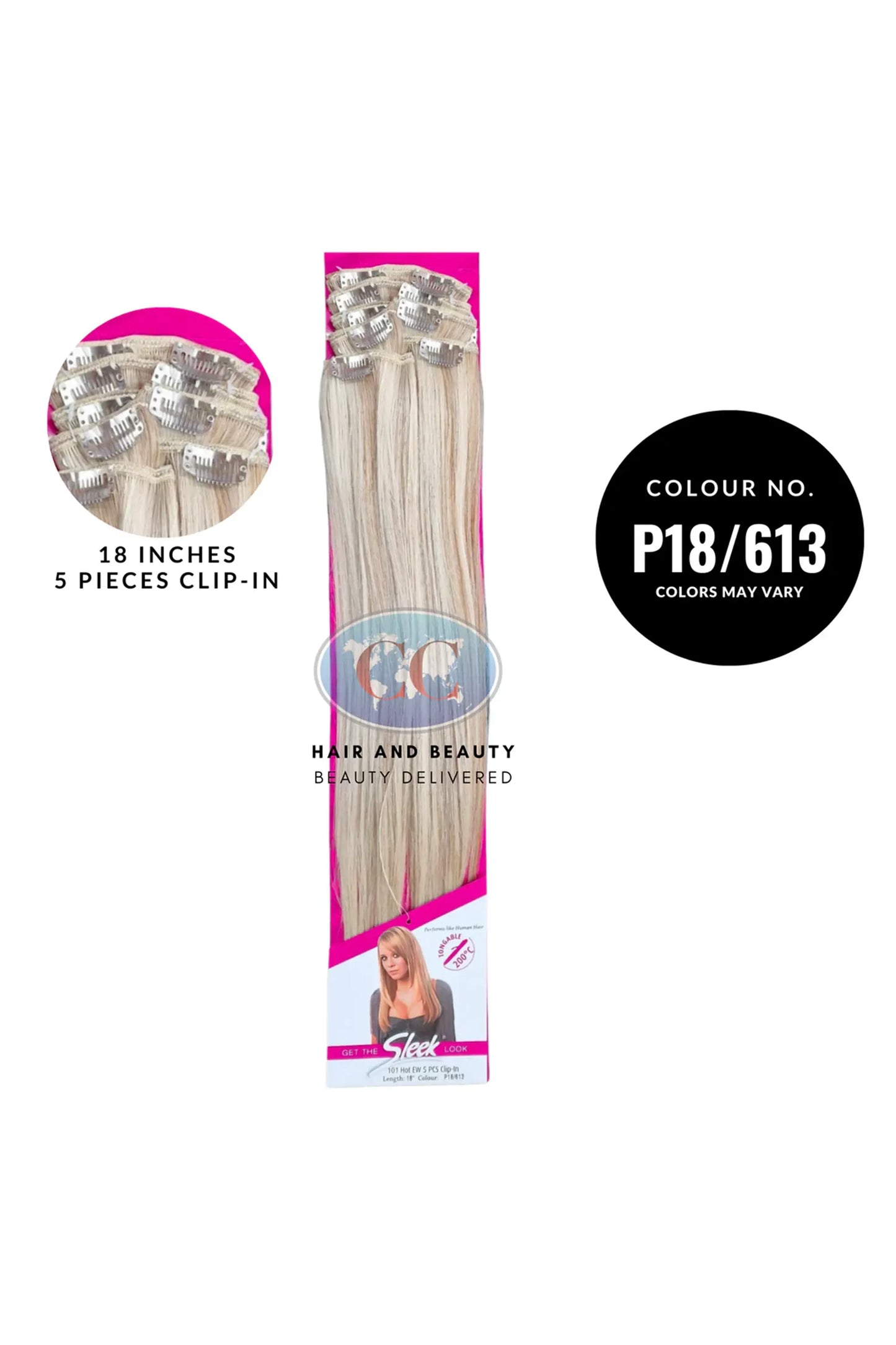 Sleek Fashion Idol 101 Hot EW 5 PCS Clip In Hair Extensions 18"