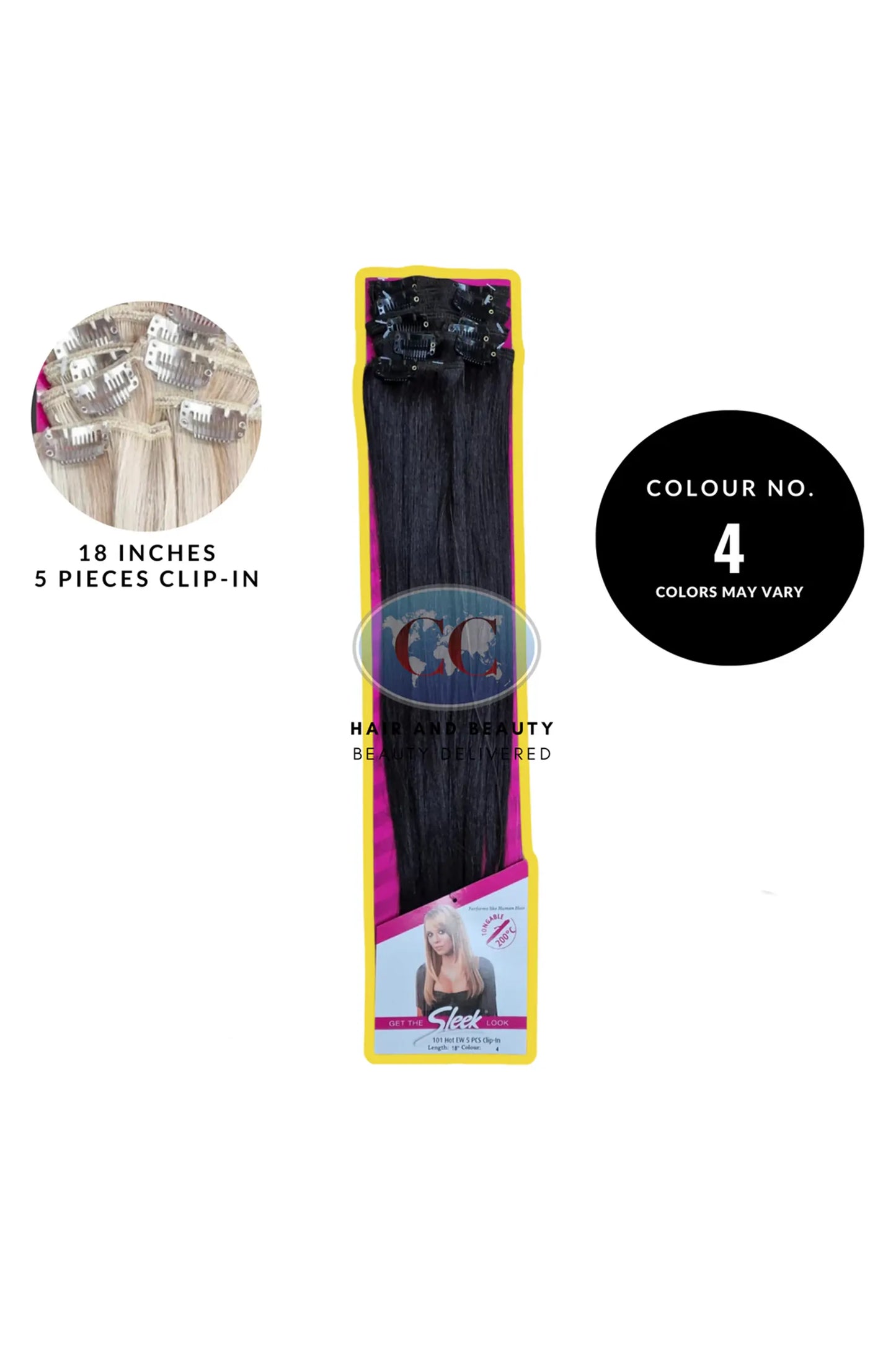 Sleek Fashion Idol 101 Hot EW 5 PCS Clip In Hair Extensions 18"