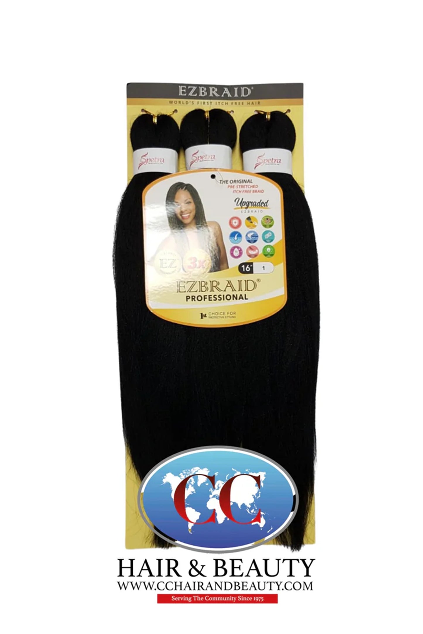 Spetra Ez Braid Pre-Stretched Braiding Hair - 16" x 3 Bundles
