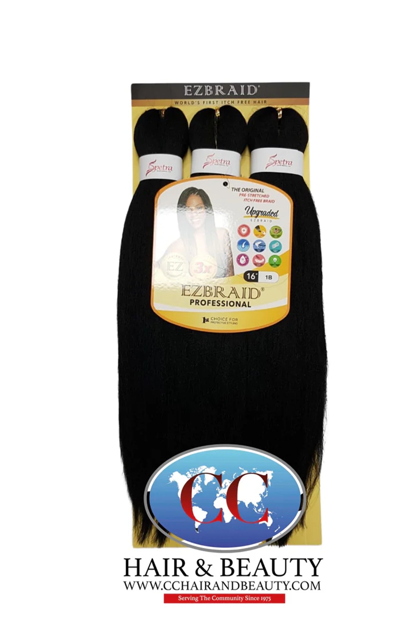 Spetra Ez Braid Pre-Stretched Braiding Hair - 16" x 3 Bundles
