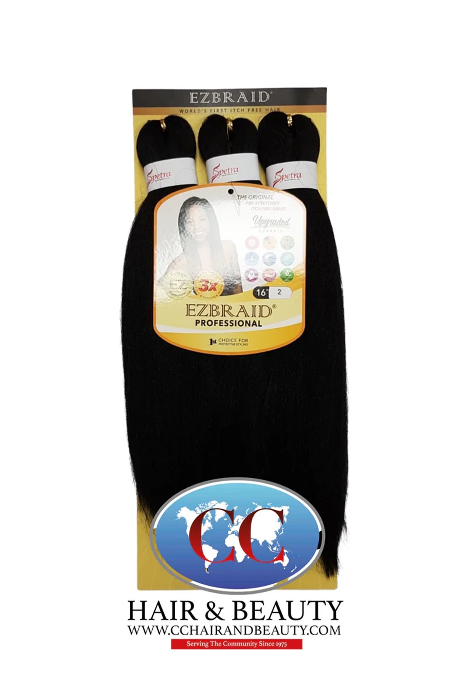 Spetra Ez Braid Pre-Stretched Braiding Hair - 16" x 3 Bundles