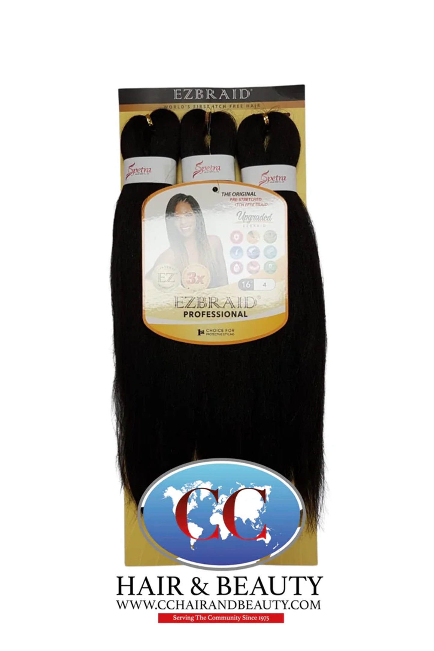 Spetra Ez Braid Pre-Stretched Braiding Hair - 16" x 3 Bundles