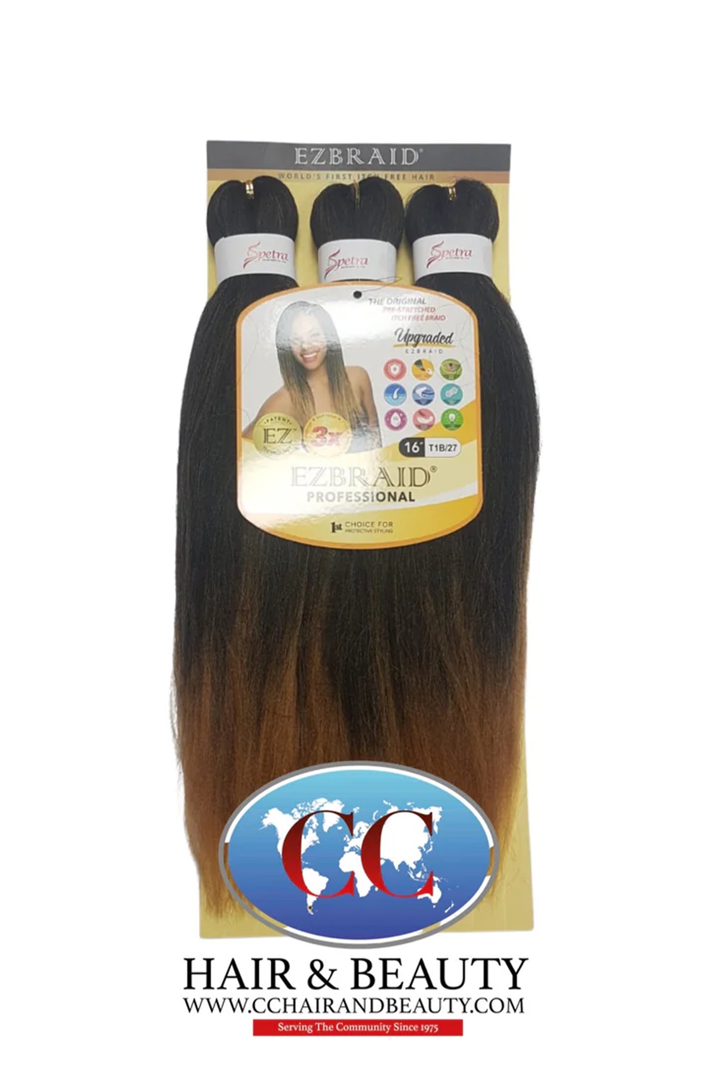 Spetra Ez Braid Pre-Stretched Braiding Hair - 16" x 3 Bundles