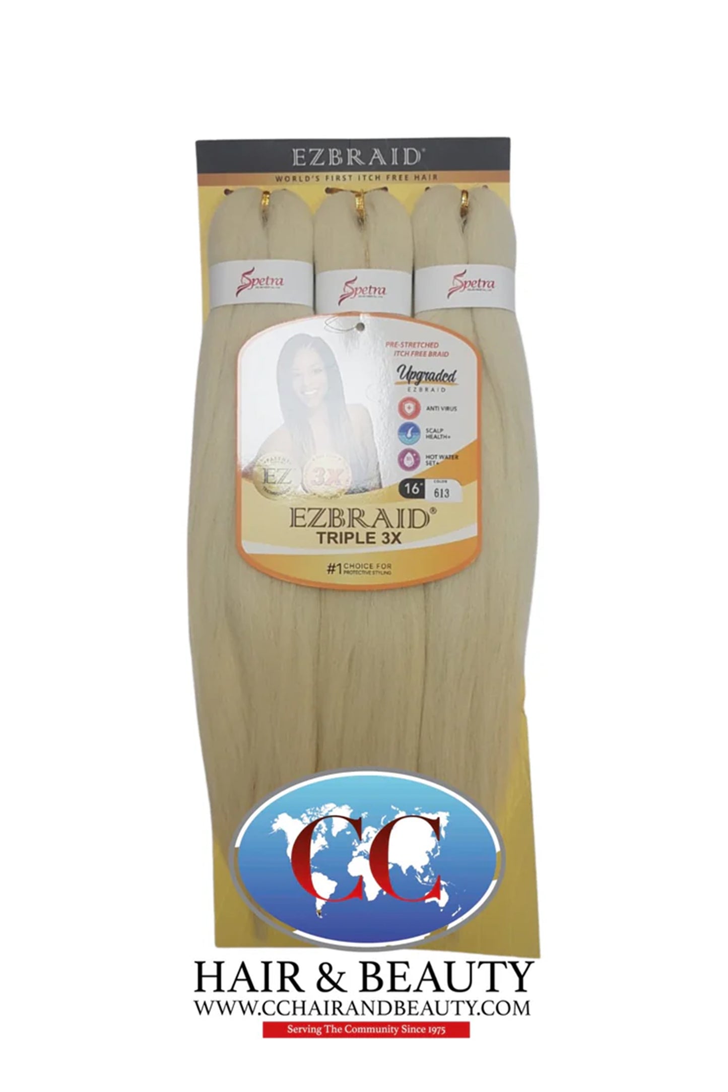 Spetra Ez Braid Pre-Stretched Braiding Hair - 16" x 3 Bundles