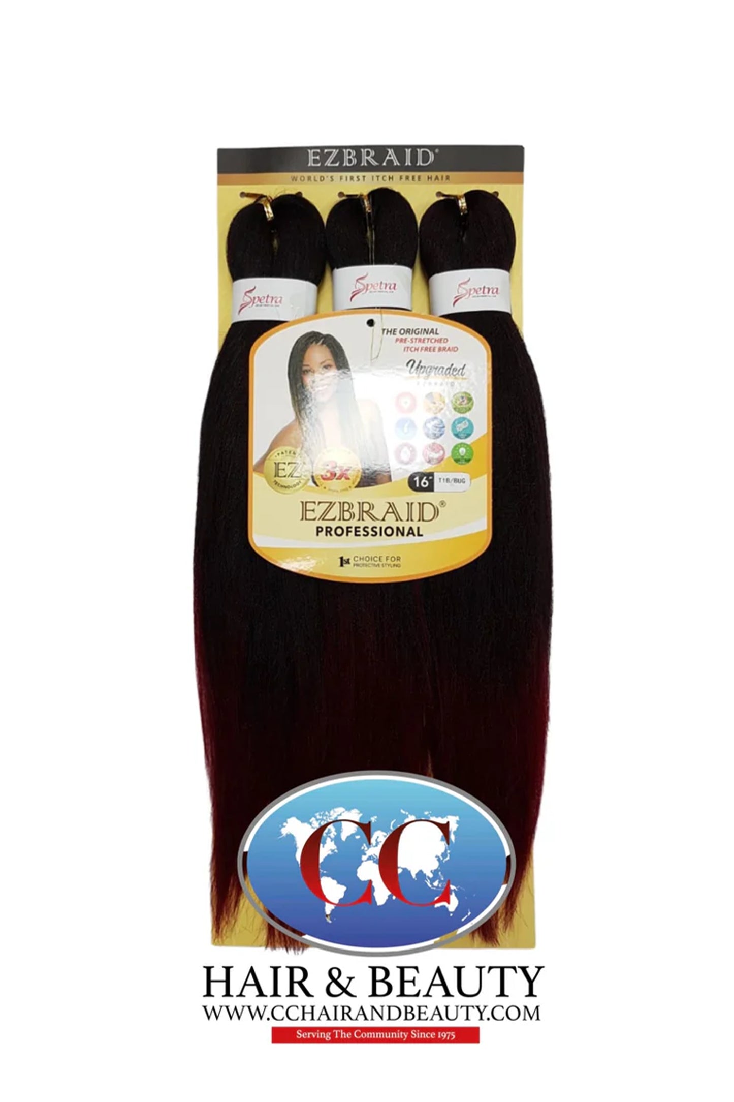 Spetra Ez Braid Pre-Stretched Braiding Hair - 16" x 3 Bundles