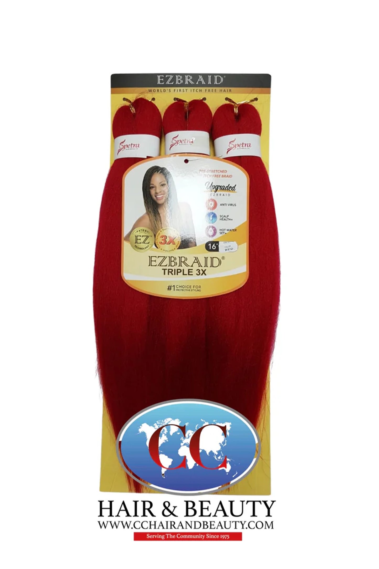 Spetra Ez Braid Pre-Stretched Braiding Hair - 16" x 3 Bundles