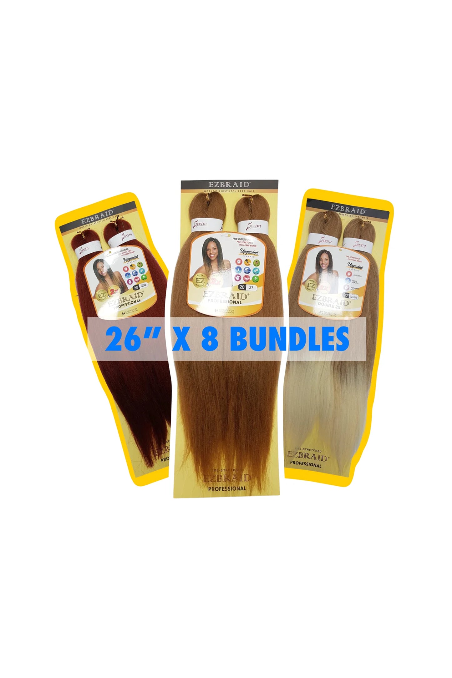 Spetra Ez Braid Pre-Stretched Braiding Hair - 26" x 8 Bundles