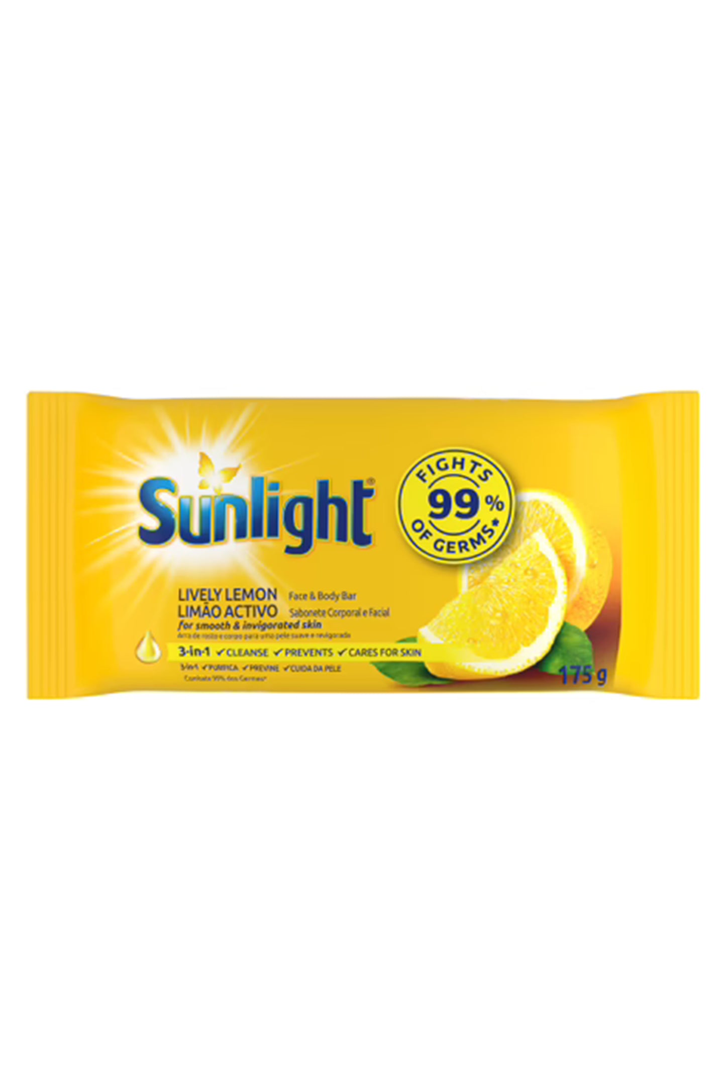 Sunlight Cleansing Face And Body Bar Soap Lively Lemon 175g