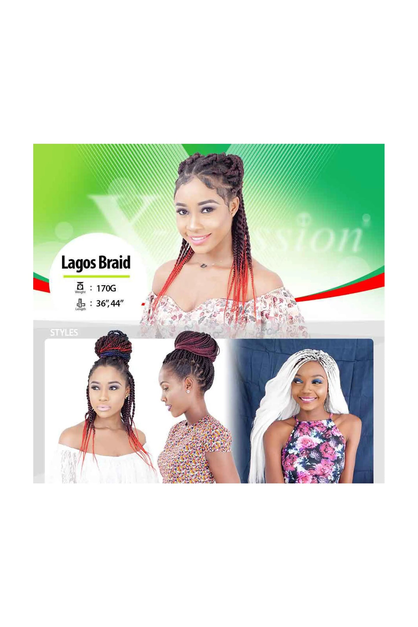 Xpression Lagos Braid 42", 46" & 170g